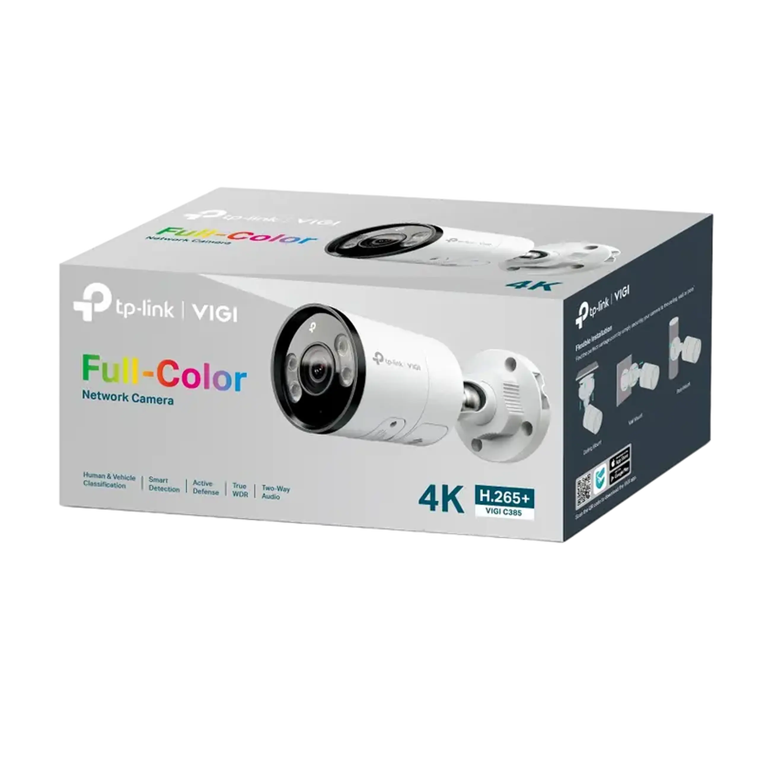 Camera de rețea Bullet TP - Link pentru exterior „VIGI C385”, 2,8 mm, 4K (8MP), color, PoE, IP67, Metal