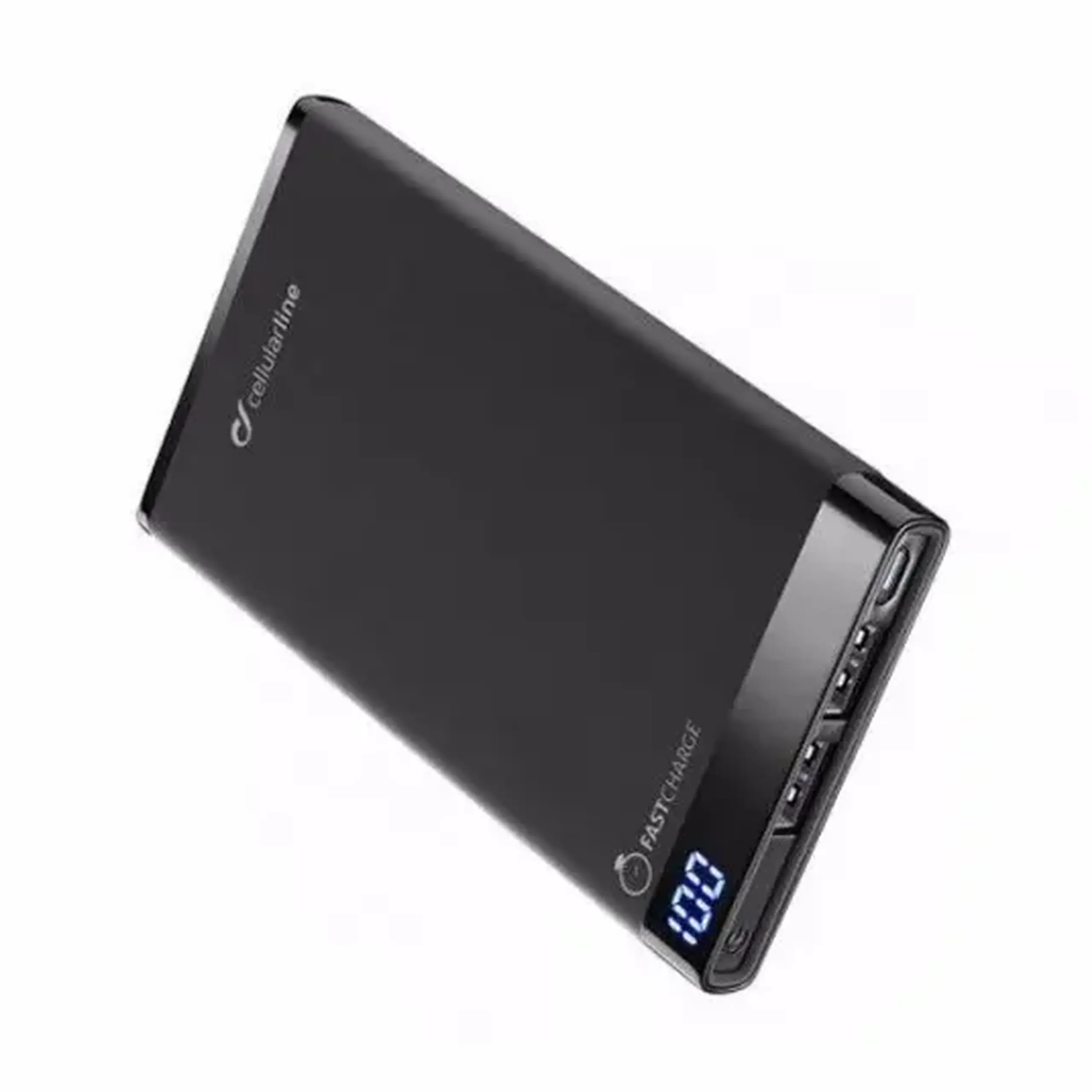 Power Bank Cellularline 8000mAh USB C, subțire, negru