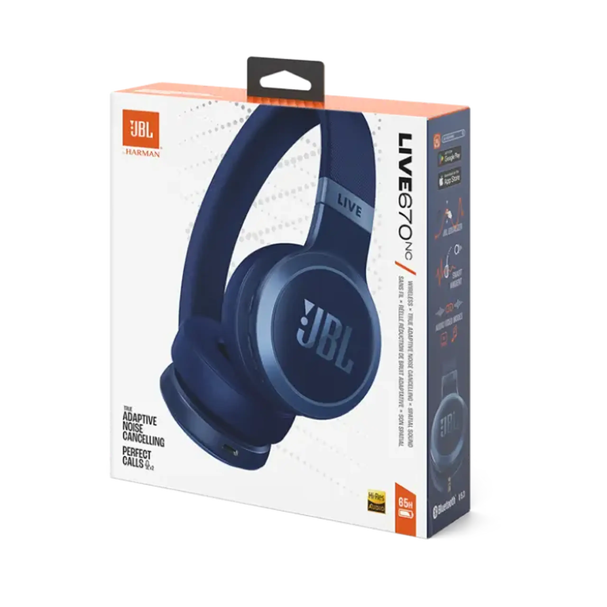 Căști Bluetooth JBL LIVE670NC Albastru, on - ear, cu anulare activă a zgomotului