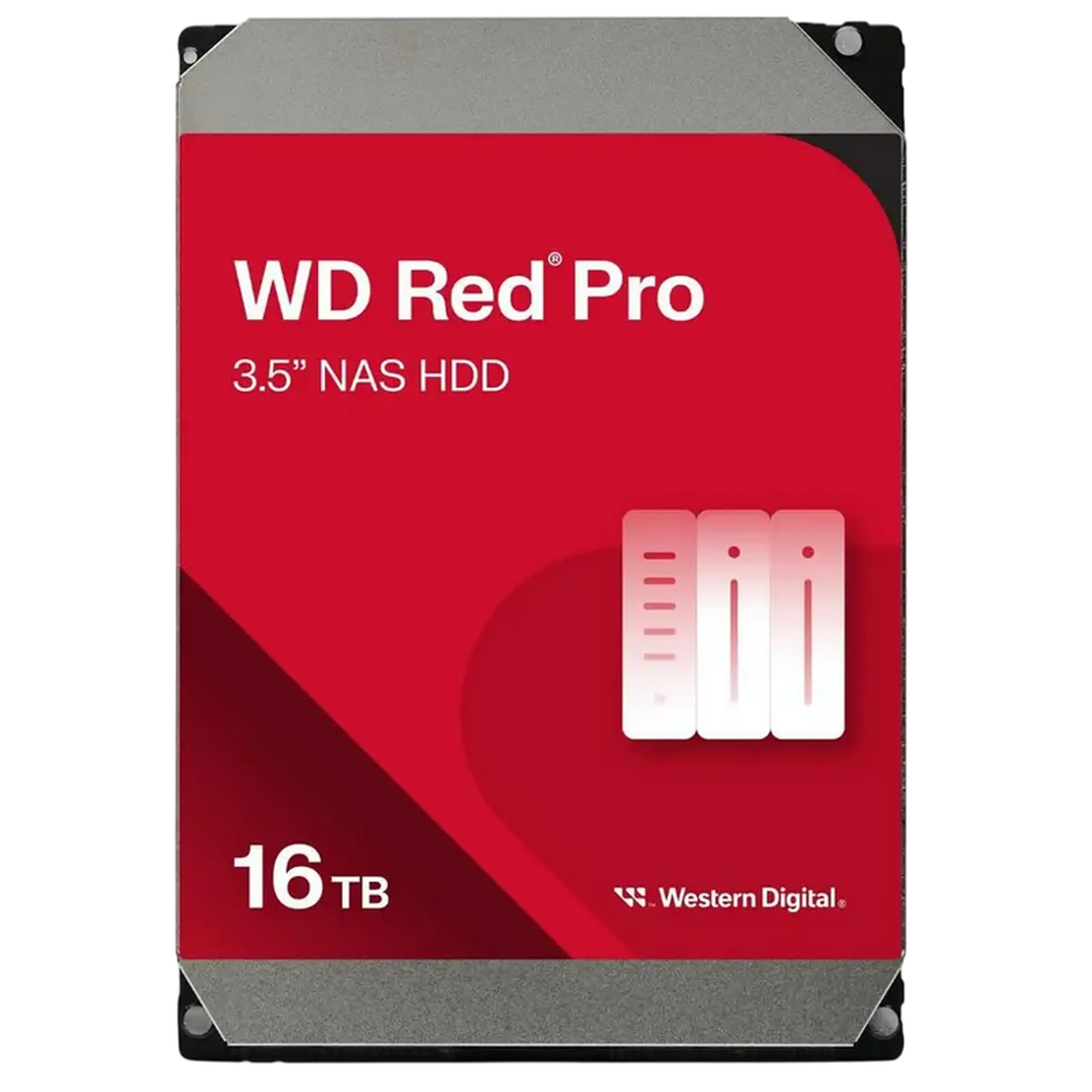 HDD de 3,5" 16,0TB - SATA - 512MB Western Digital "Red Pro (WD161KFGX)", NAS, 24/7, CMR, 7200 rpm, 2,5 M (MT
