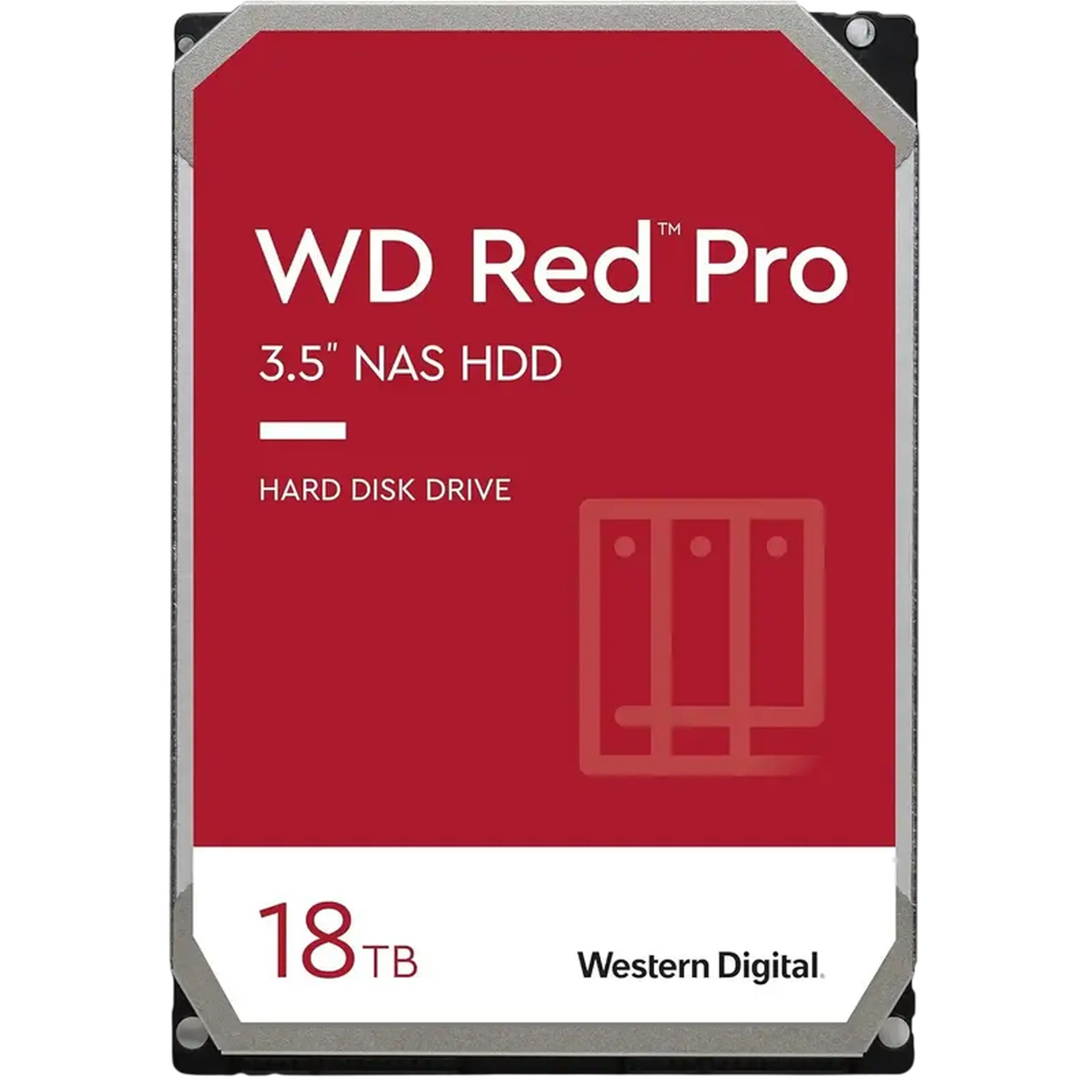 HDD de 3,5" 18,0TB - SATA - 512MB Western Digital "Red Pro (WD181KFGX)", NAS, CMR, 7200rpm, 2,5M (MTBF)