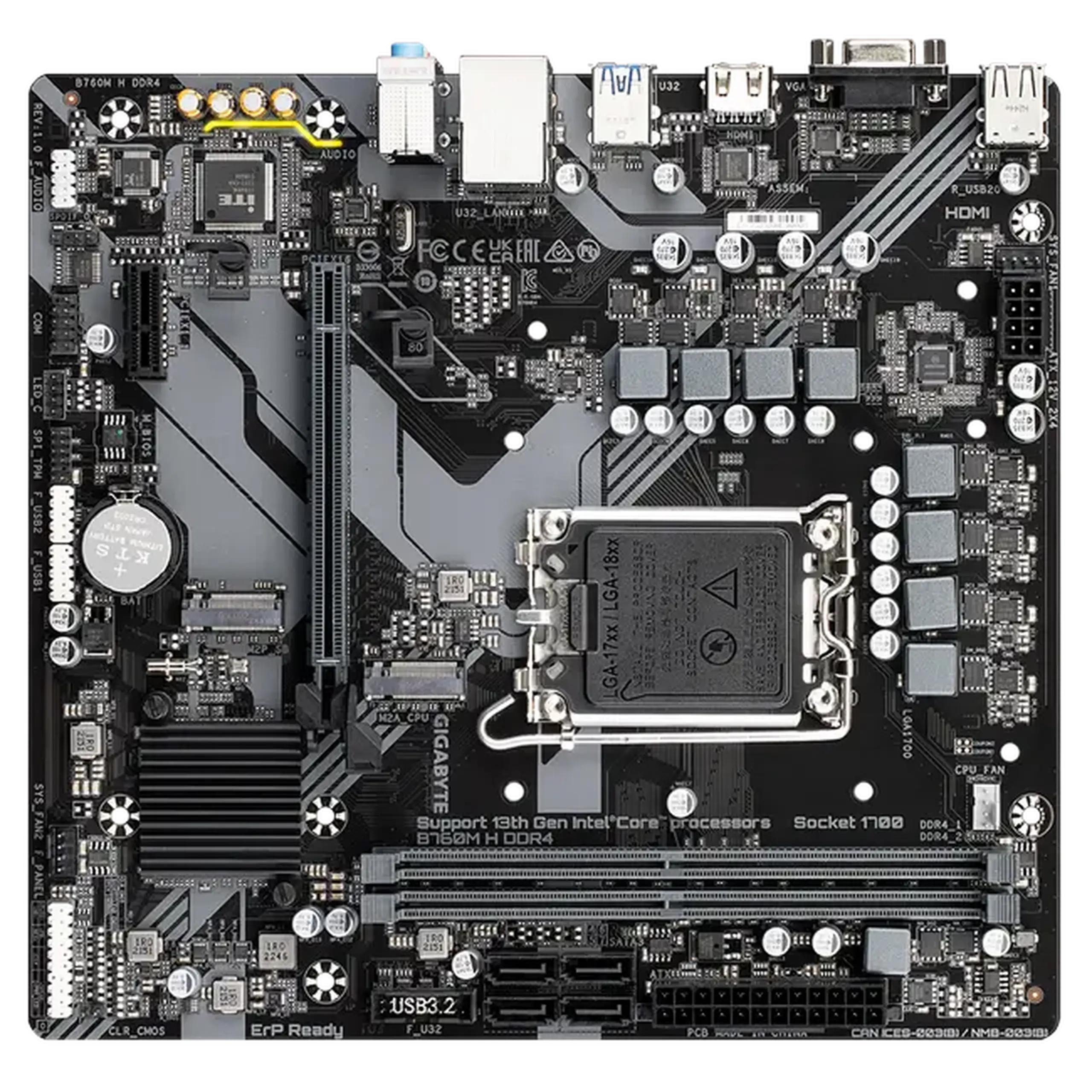 Placă de bază Gigabyte B760M H DDR4, LGA1700, Intel B760, Micro-ATX