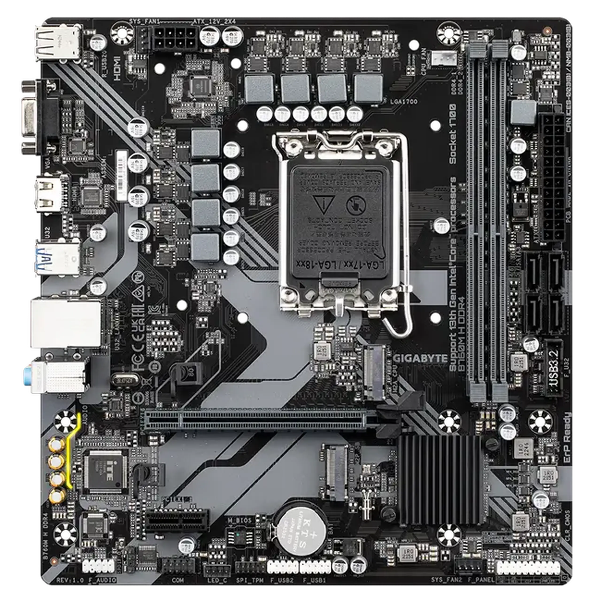Placă de bază Gigabyte B760M H DDR4, LGA1700, Intel B760, Micro-ATX