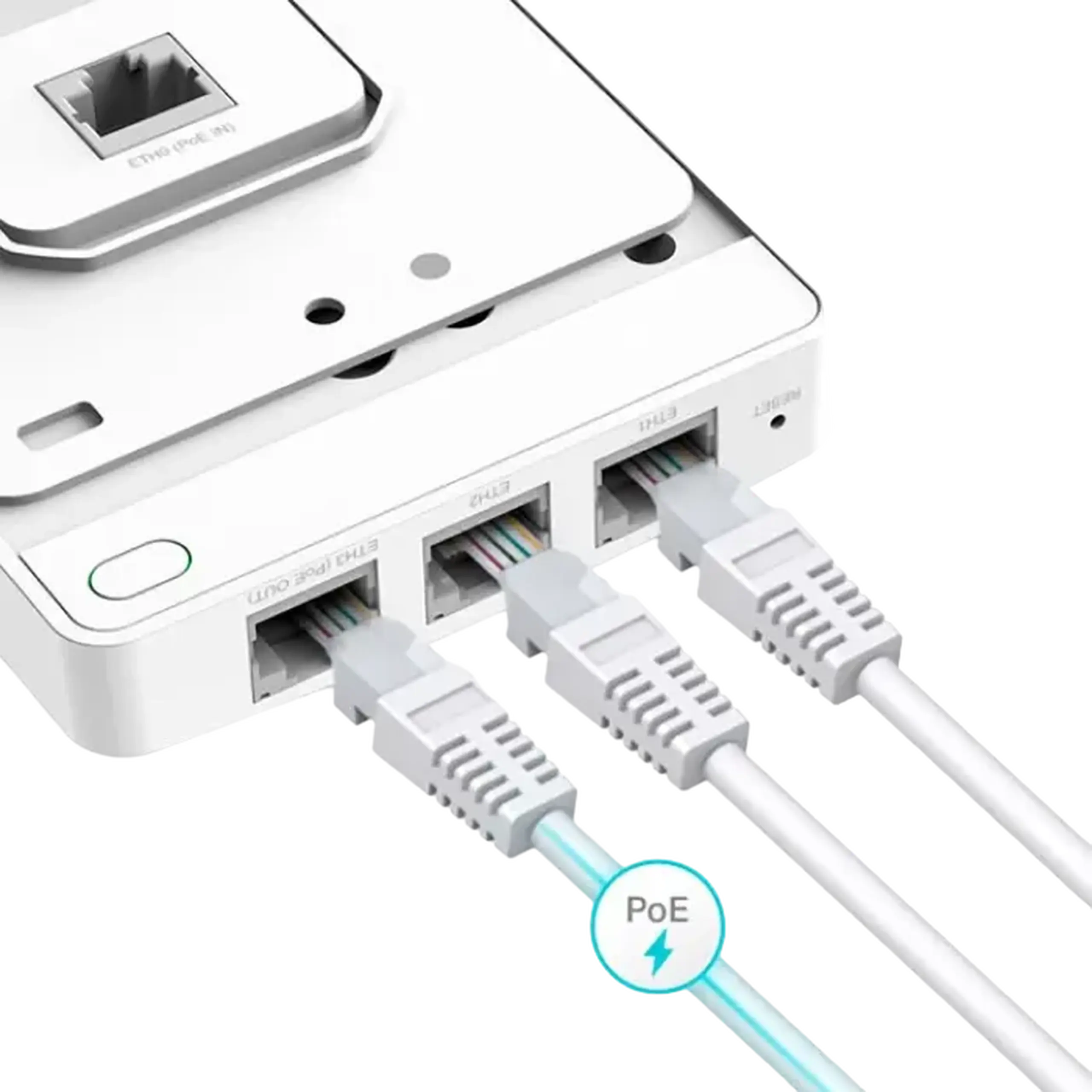 Wi-Fi AC Dual Band Access Point TP-LINK "EAP235-Wall", 1200Mbps, 1xGbE Up, 3xGbE Down, MU-MIMO, Omad