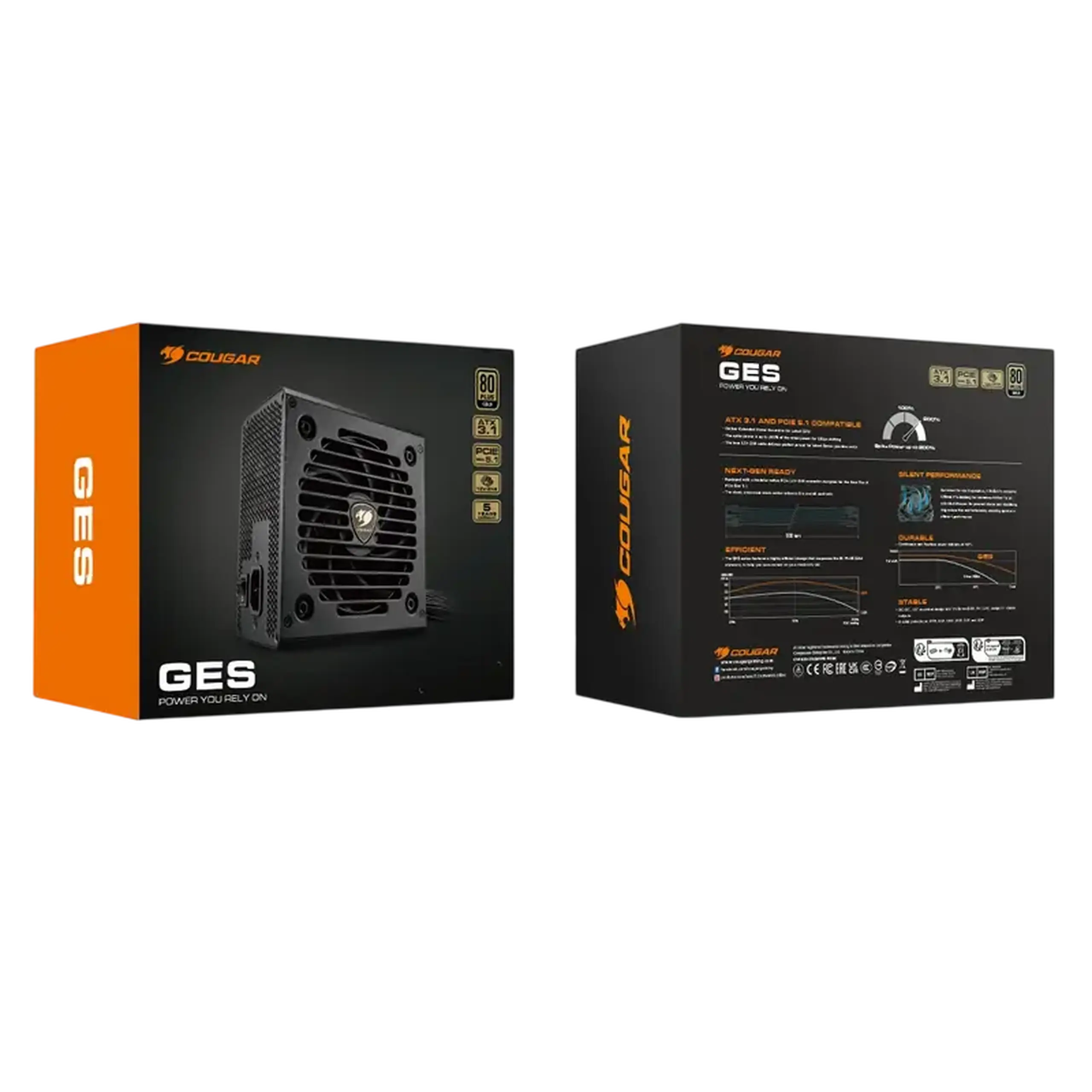 Sursa de alimentare ATX 850W Cougar Power GES 850, 80+ Gold, 120mm, Cabluri 600mm