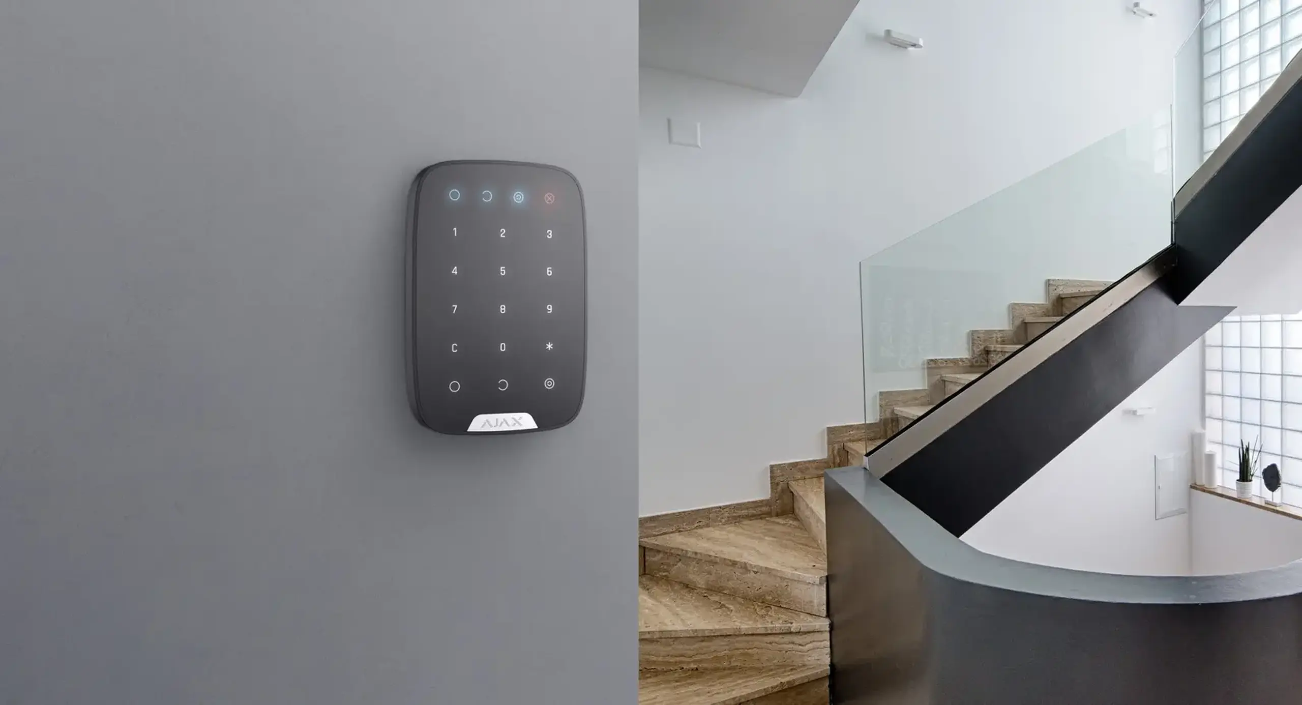 Tastatură tactilă de securitate Wireless Ajax „Keypad”, neagră
