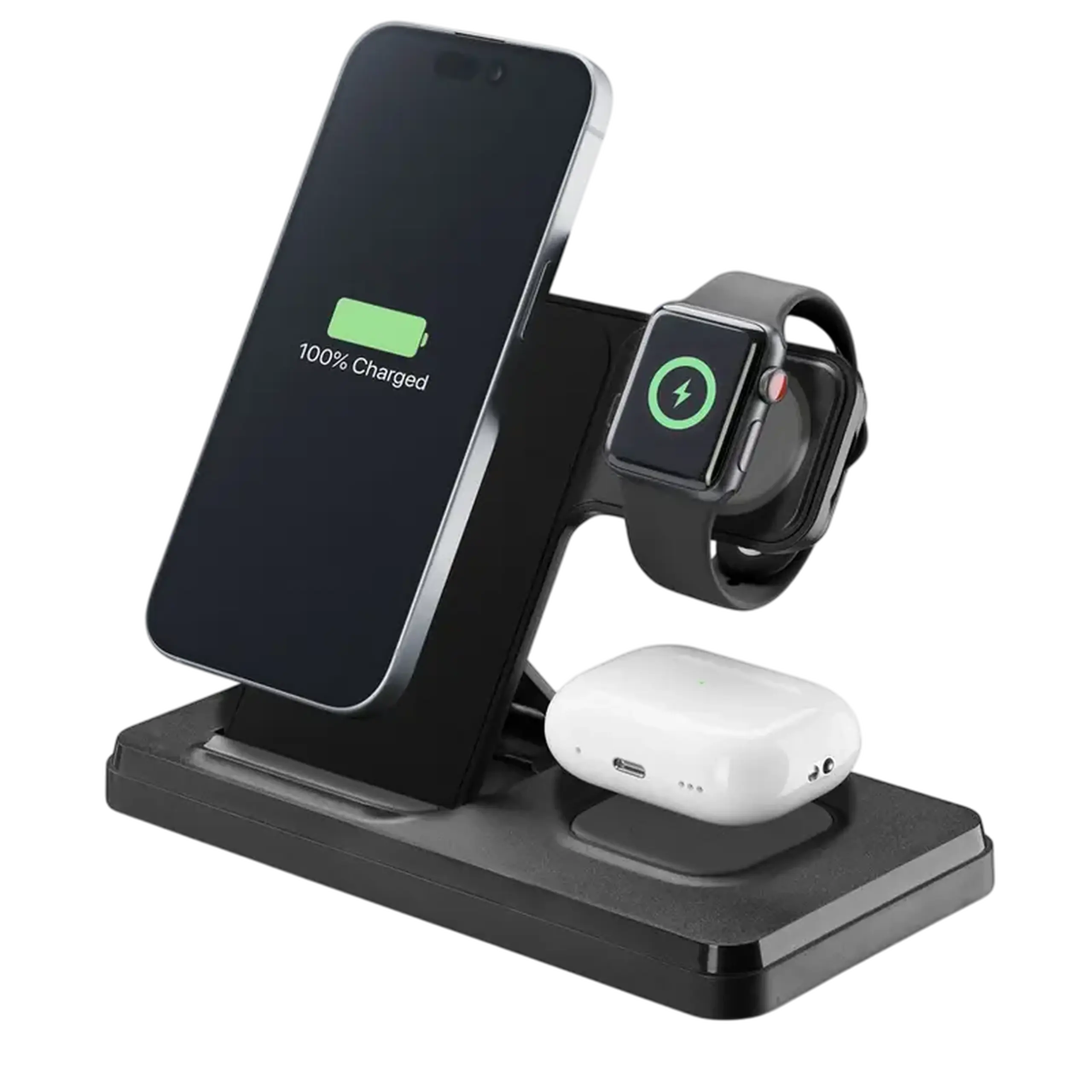 Încărcător wireless Cellularline Triple Station 3 in 1, 15W, Negru
