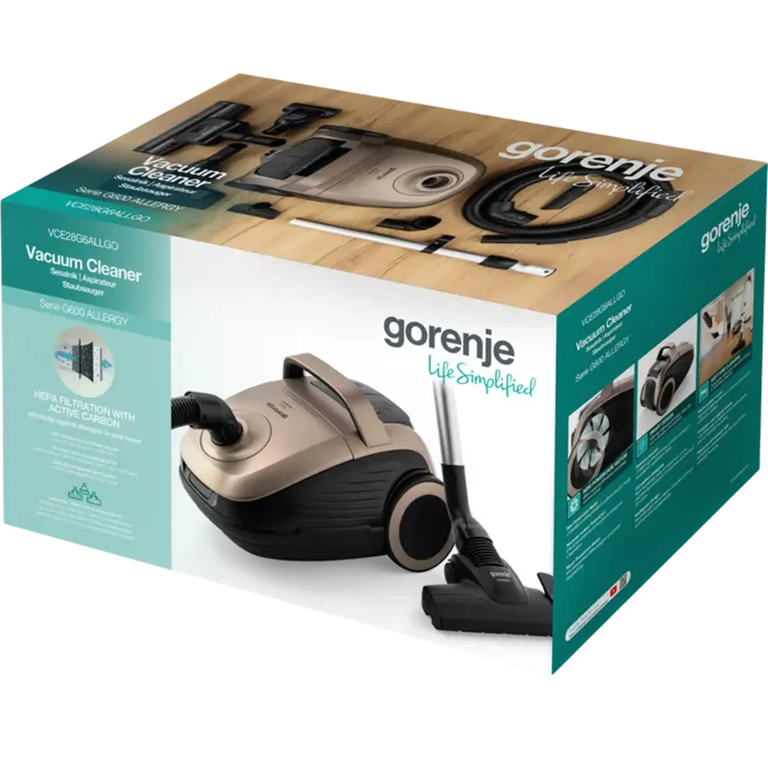 Aspirator Gorenje VCE28G6ALLGO, Negru
