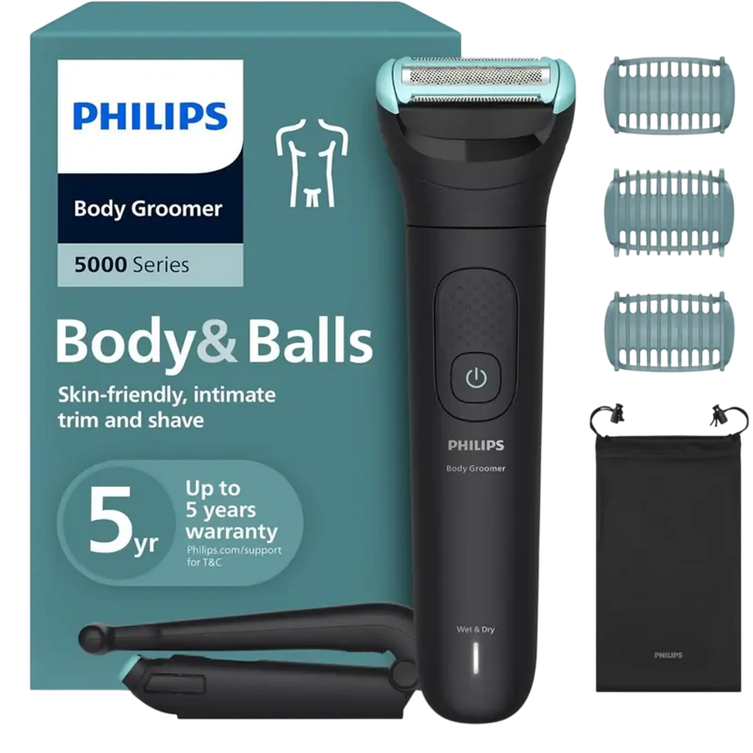 Trimmer pentru bărbați Philips BG5480/15, Negru