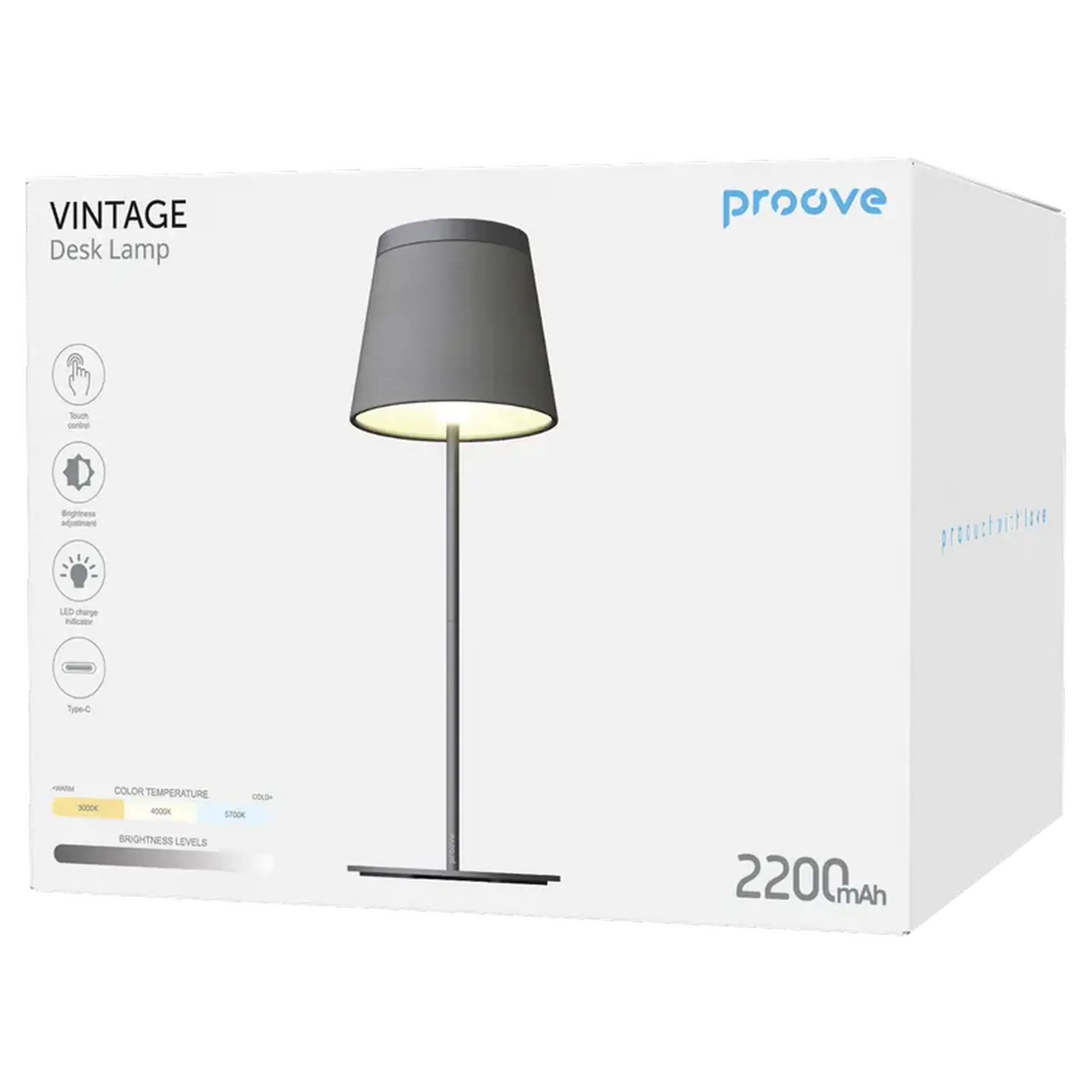 Lampa de birou Proove Vintage, Negru