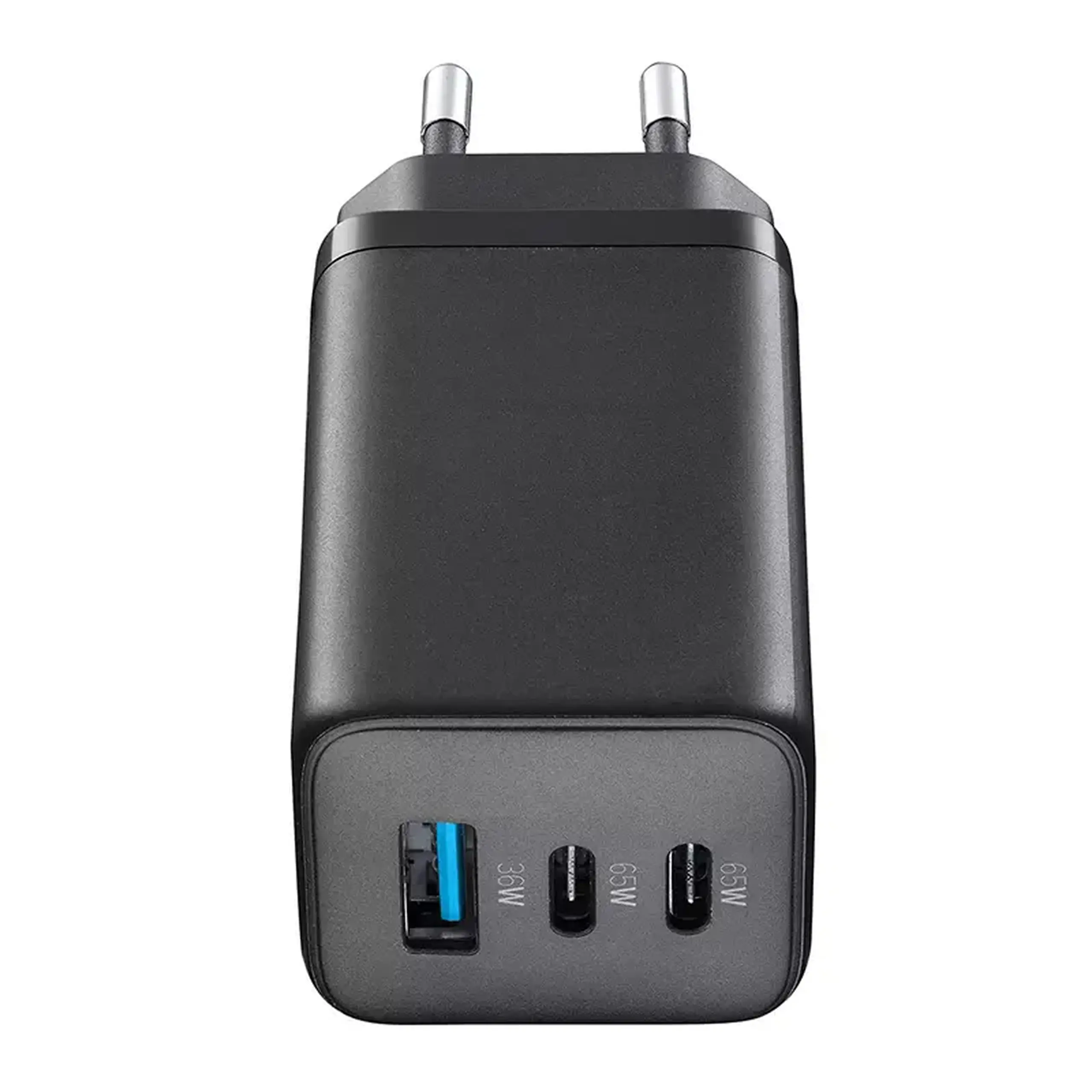 Încărcător Cellularline Wall Charger GAN, 3 Ports, 65W, Negru