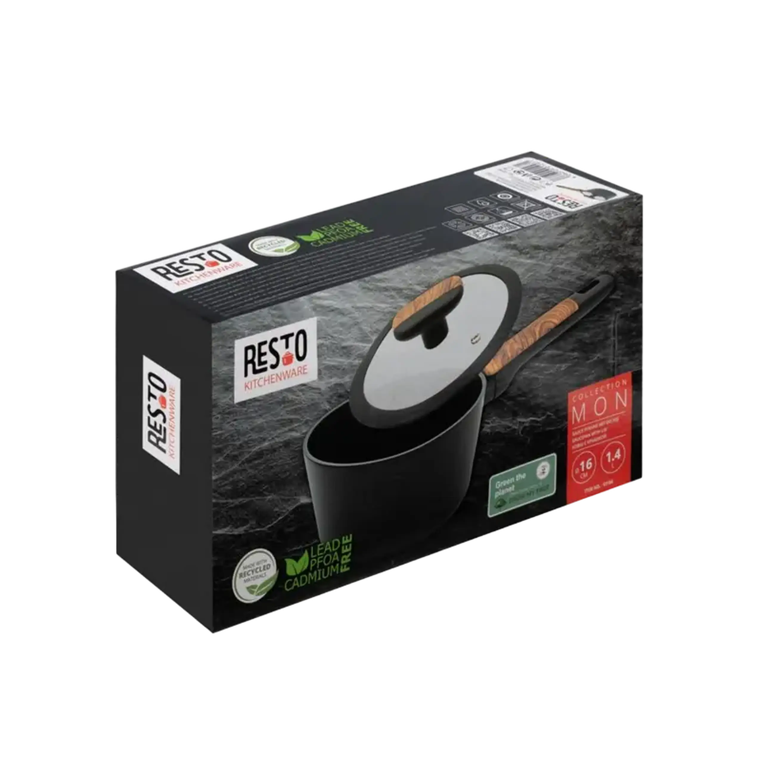 Tigaie RESTO 93186, 1.4L, Negru