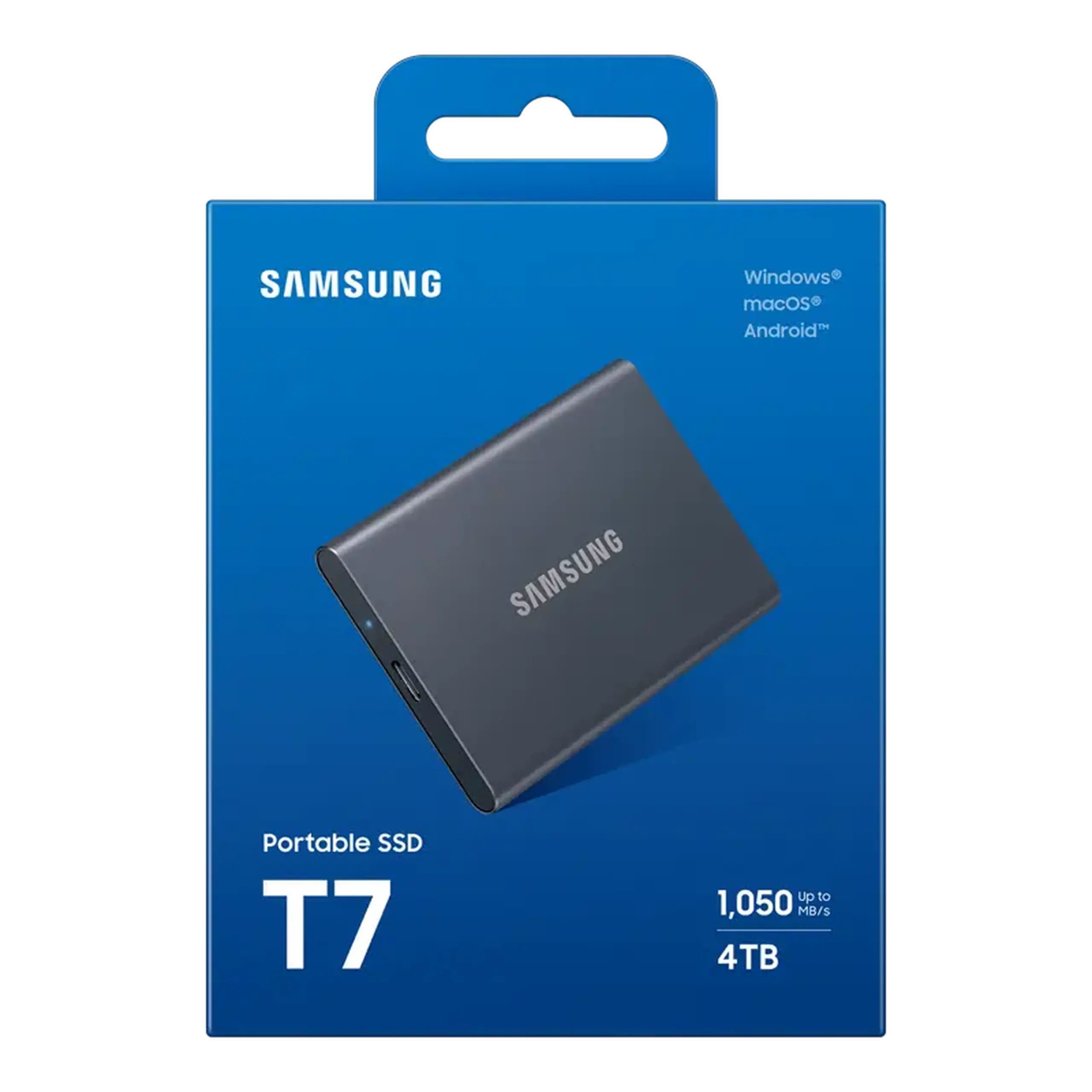 SSD portabil extern Samsung T7, 4 TB, Titan Gray (MU-PC4T0T/WW)