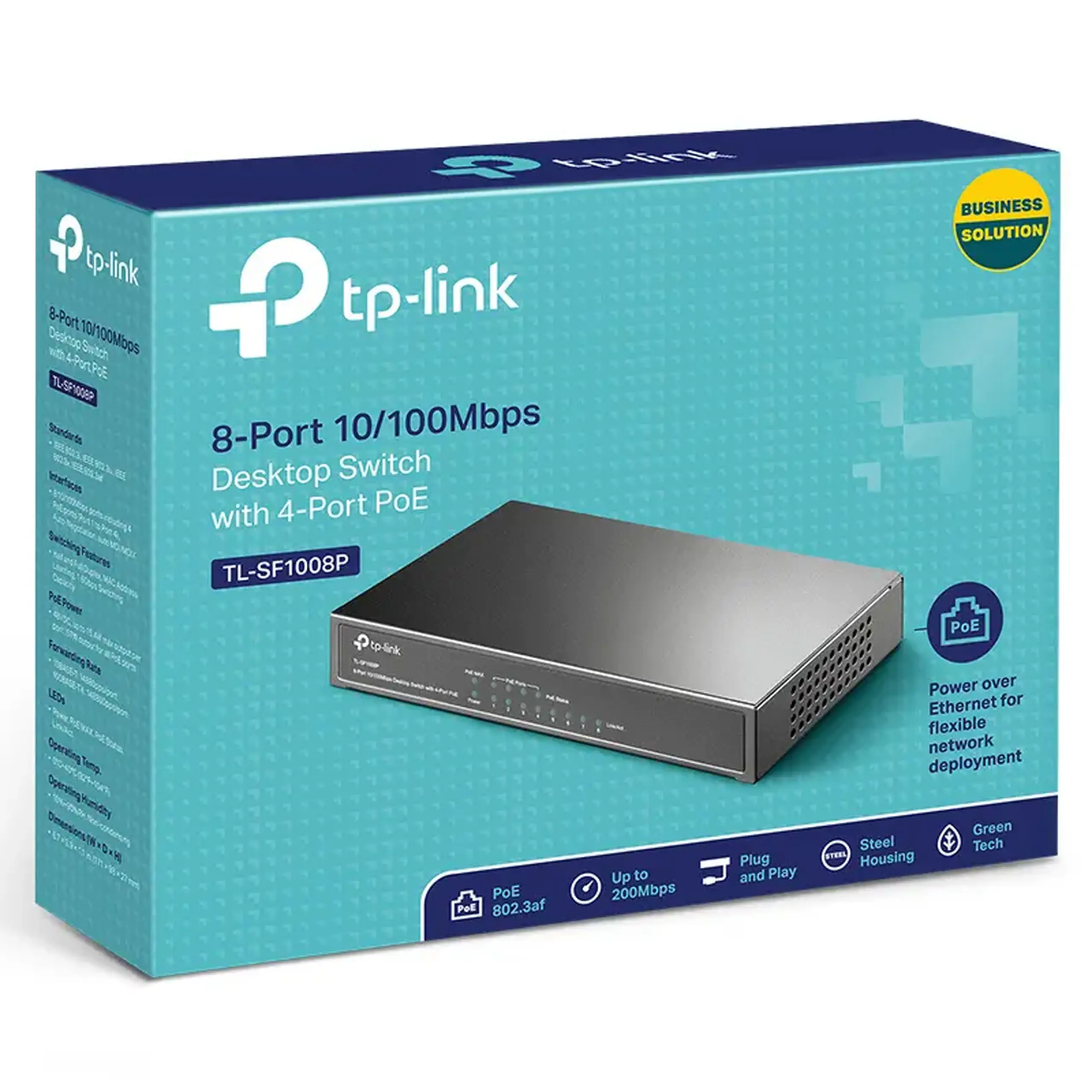 Comutator PoE TP-LINK TL-SF1008P, 4x IEEE 802.3af/at