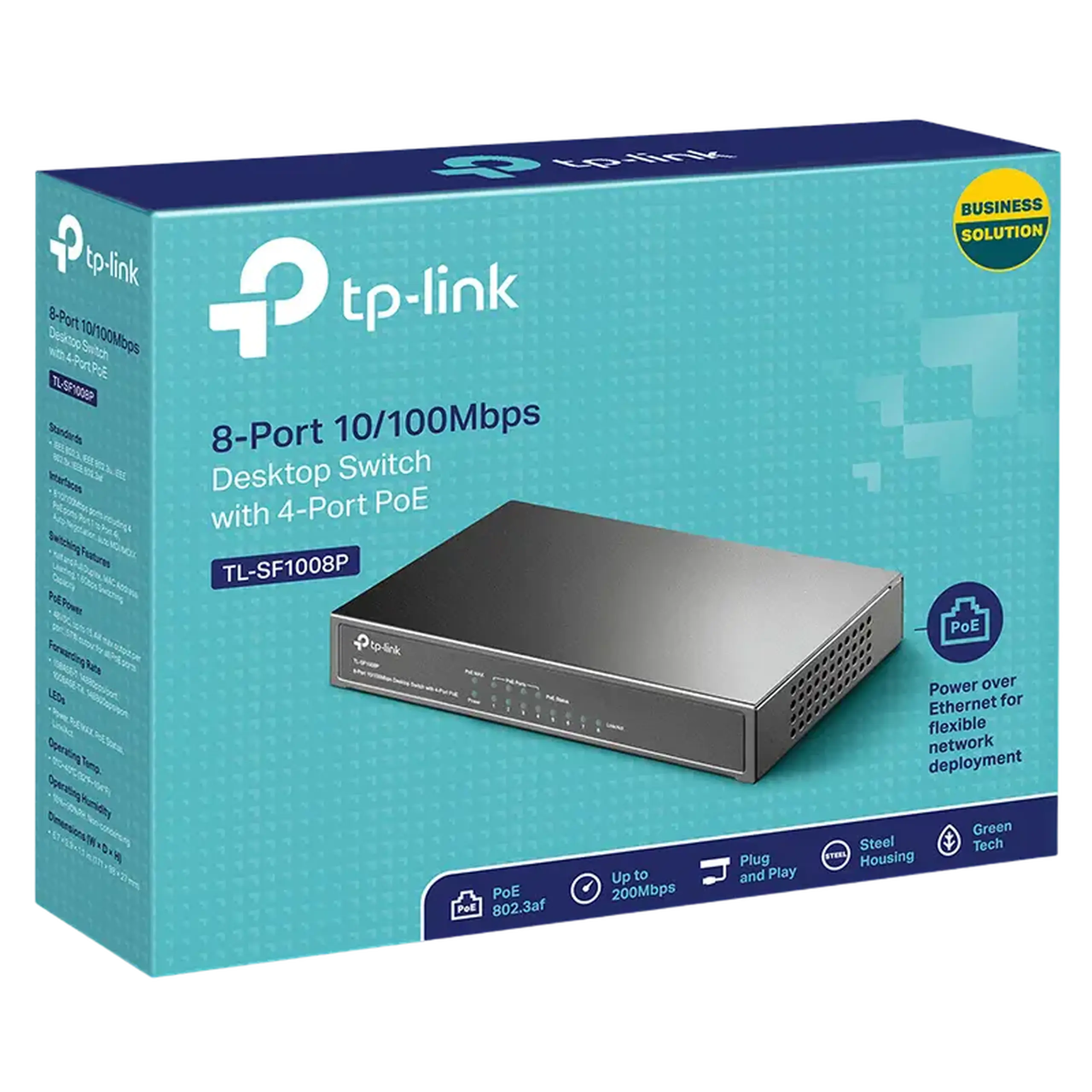 Comutator PoE TP-LINK TL-SF1008P, 4x IEEE 802.3af/at