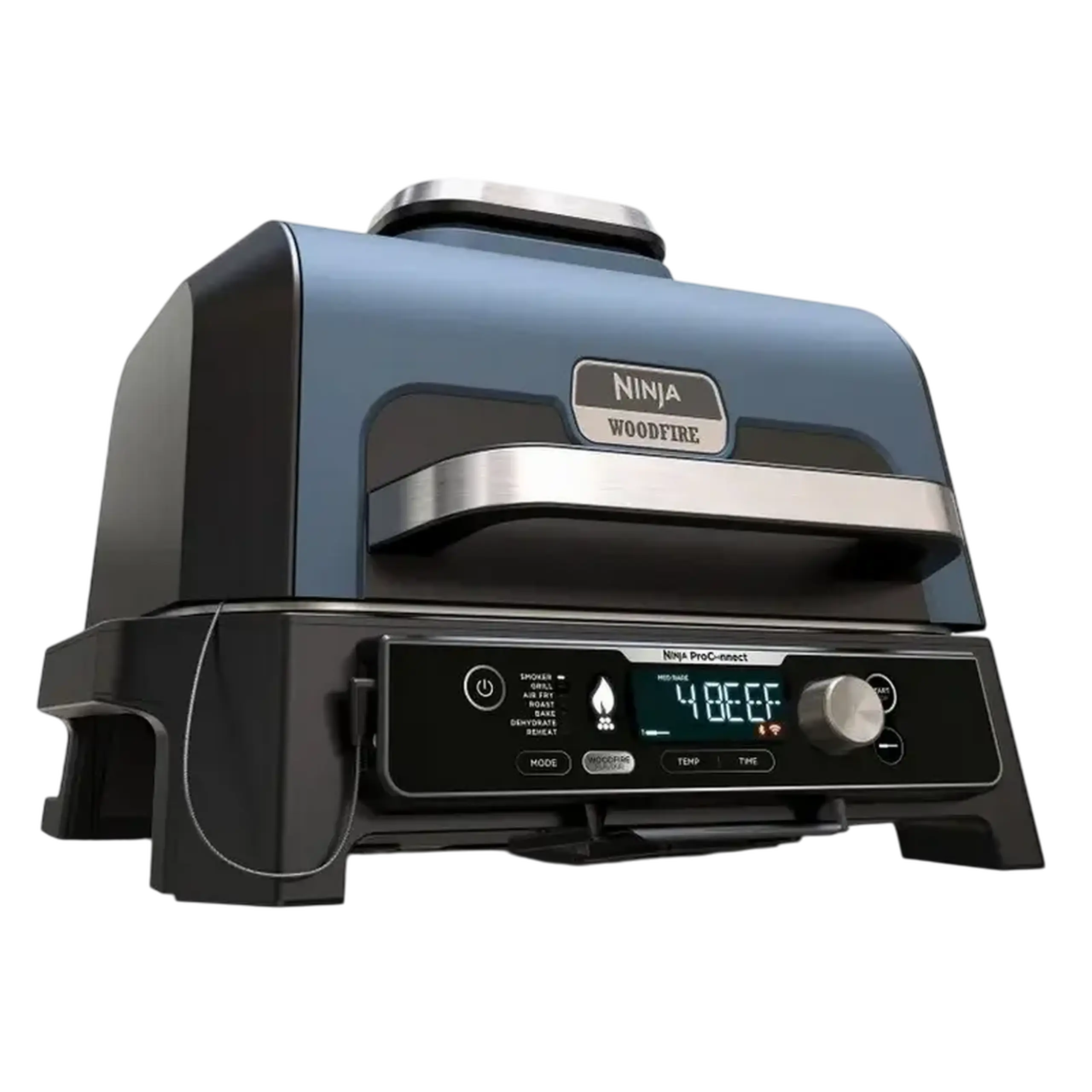 Grătar electric Ninja Woodfire Pro Connect XL, 1700W, Albastru