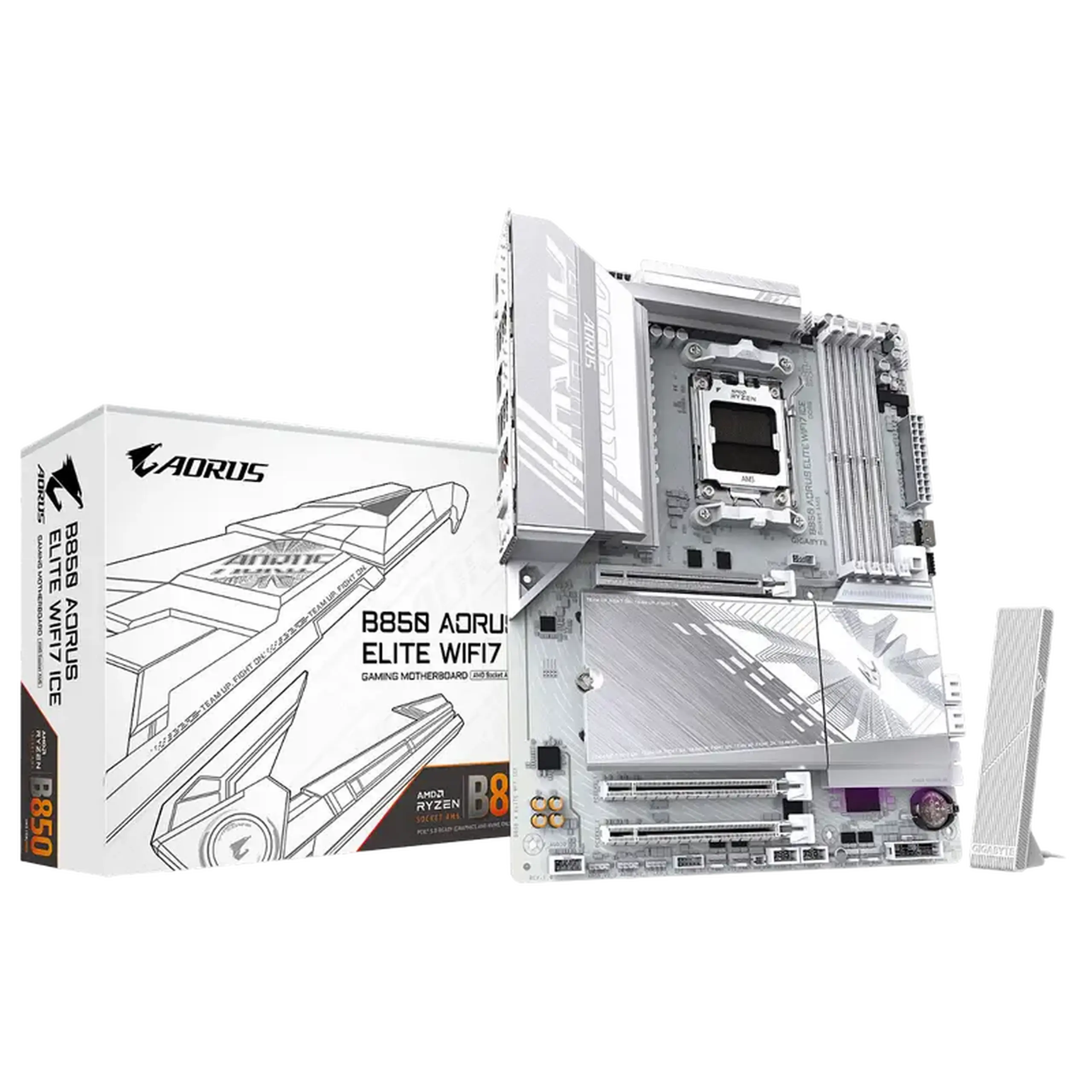 Placă de bază Gigabyte B850 A ELITE WF7 ICE, AM5, AMD B850, ATX