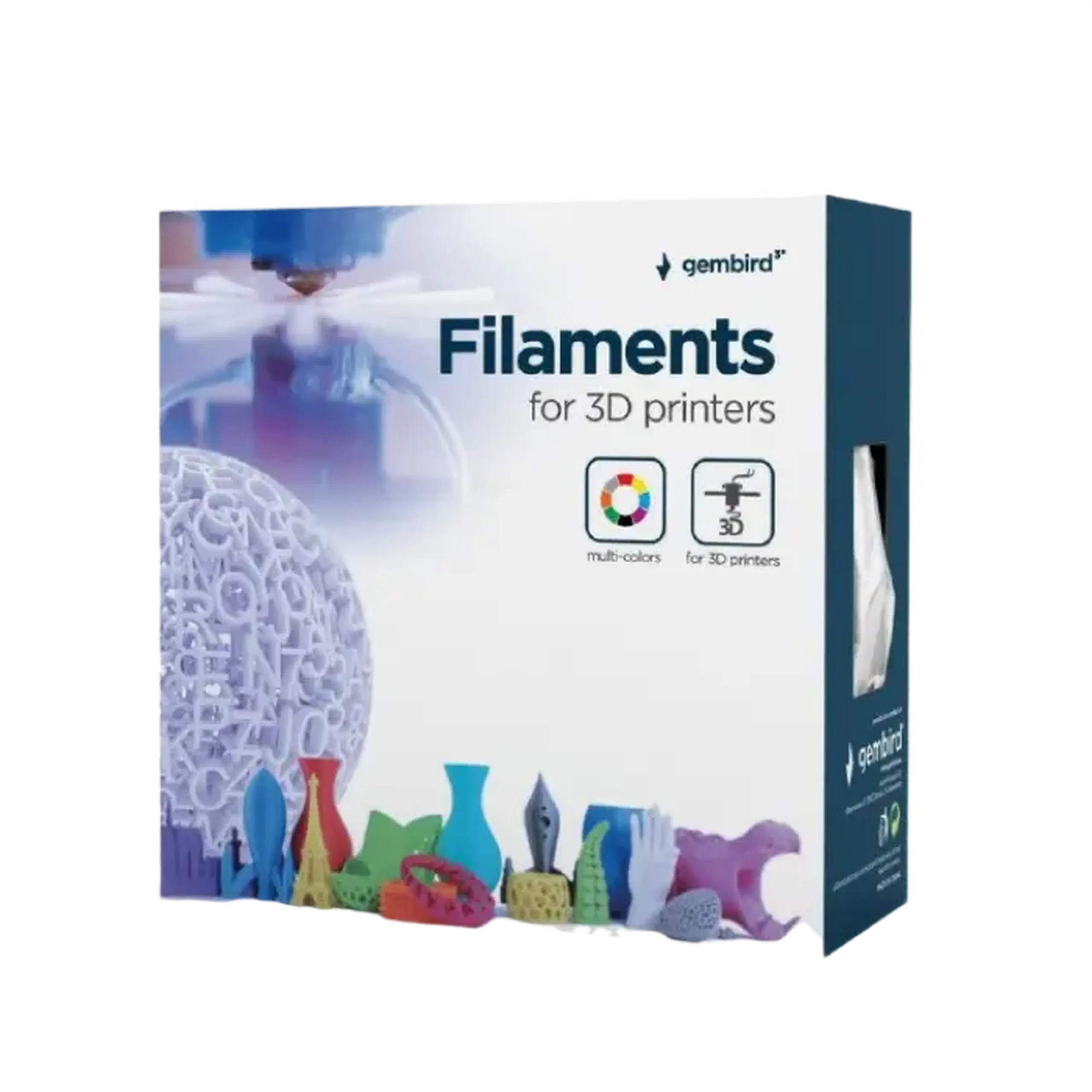 Filament pentru imprimantă 3D Gembird 3DP-ABS1.75-01-GR, ABS, Gri, 1.75 mm, 1 kg