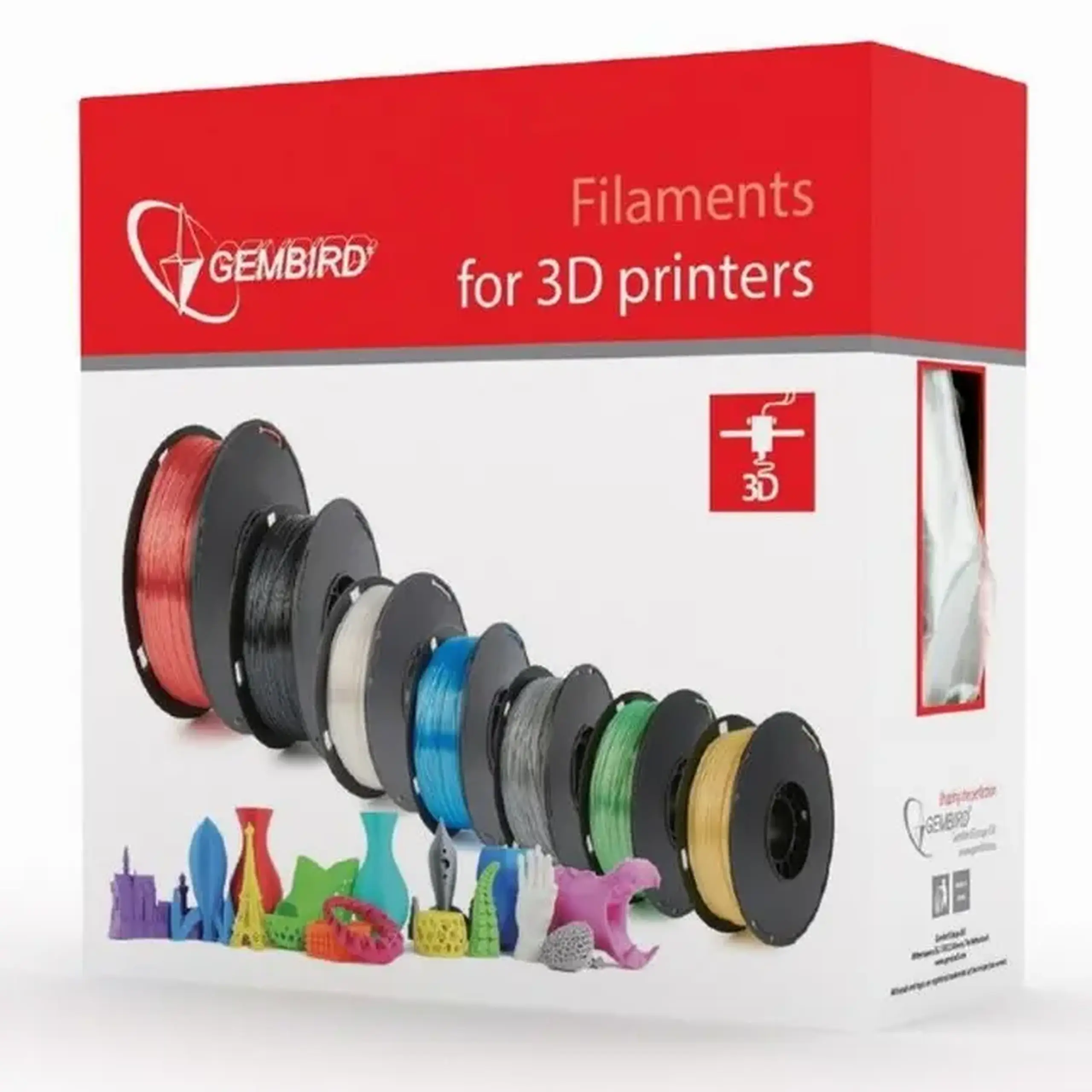 Filament pentru imprimantă 3D Gembird 3DP-ABS1.75-01-TR, ABS, Transparent, 1.75 mm, 1kg
