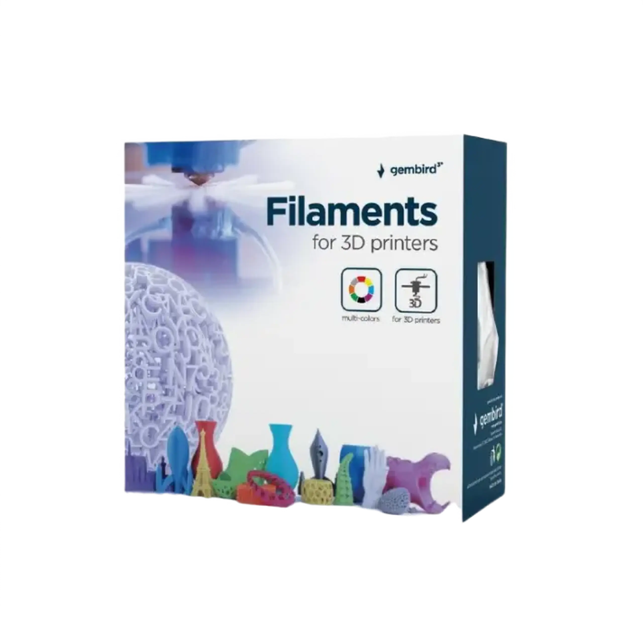 Filament pentru imprimantă 3D Gembird 3DP-ABS1.75-01-W, ABS, Alb, 1.75 mm, 1 kg