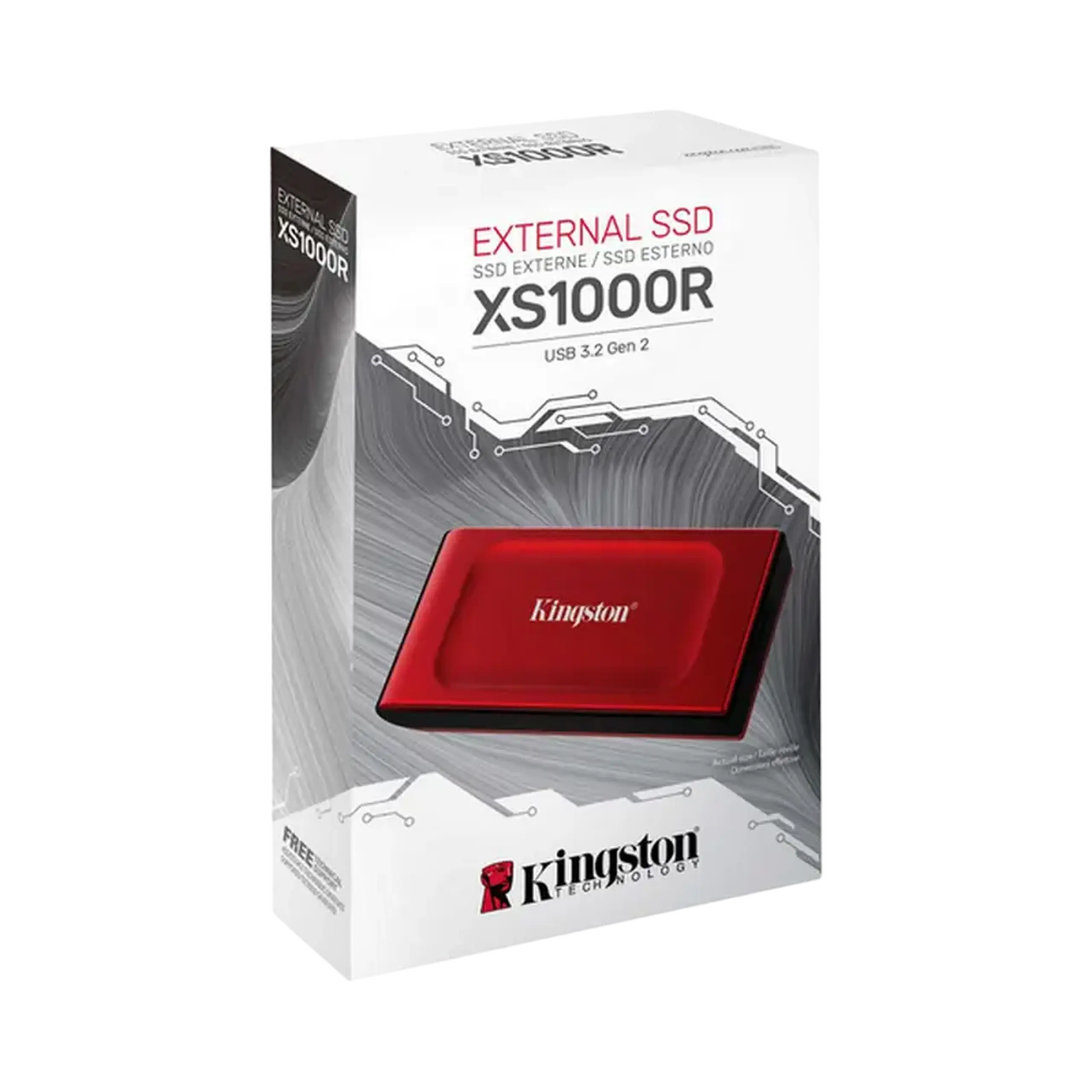 SSD portabil extern Kingston XS1000, 1 TB, Roșu (SXS1000R/1000G)
