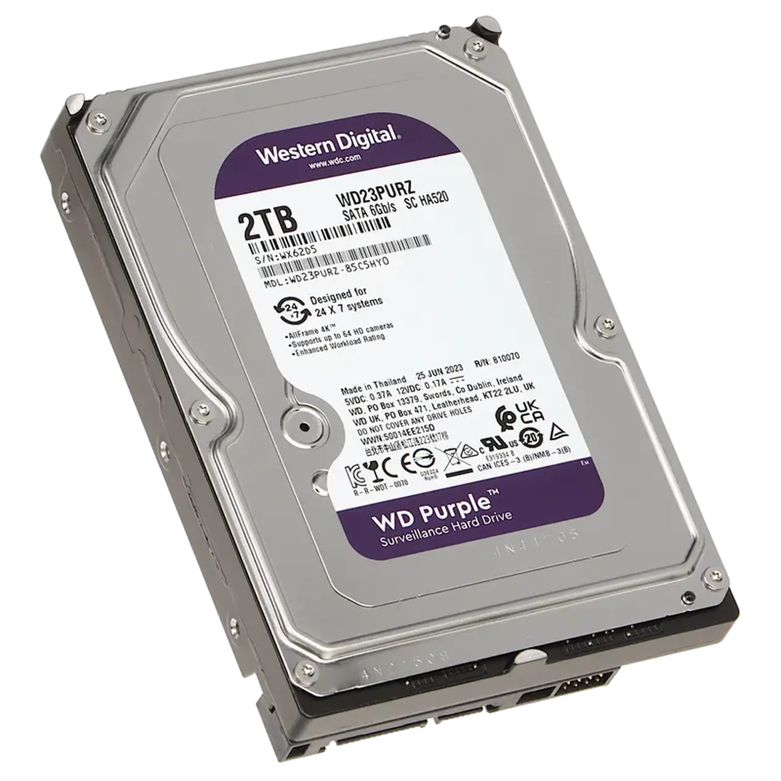 Unitate HDD Western Digital WD Purple, 3.5", 2 TB <WD23PURZ>