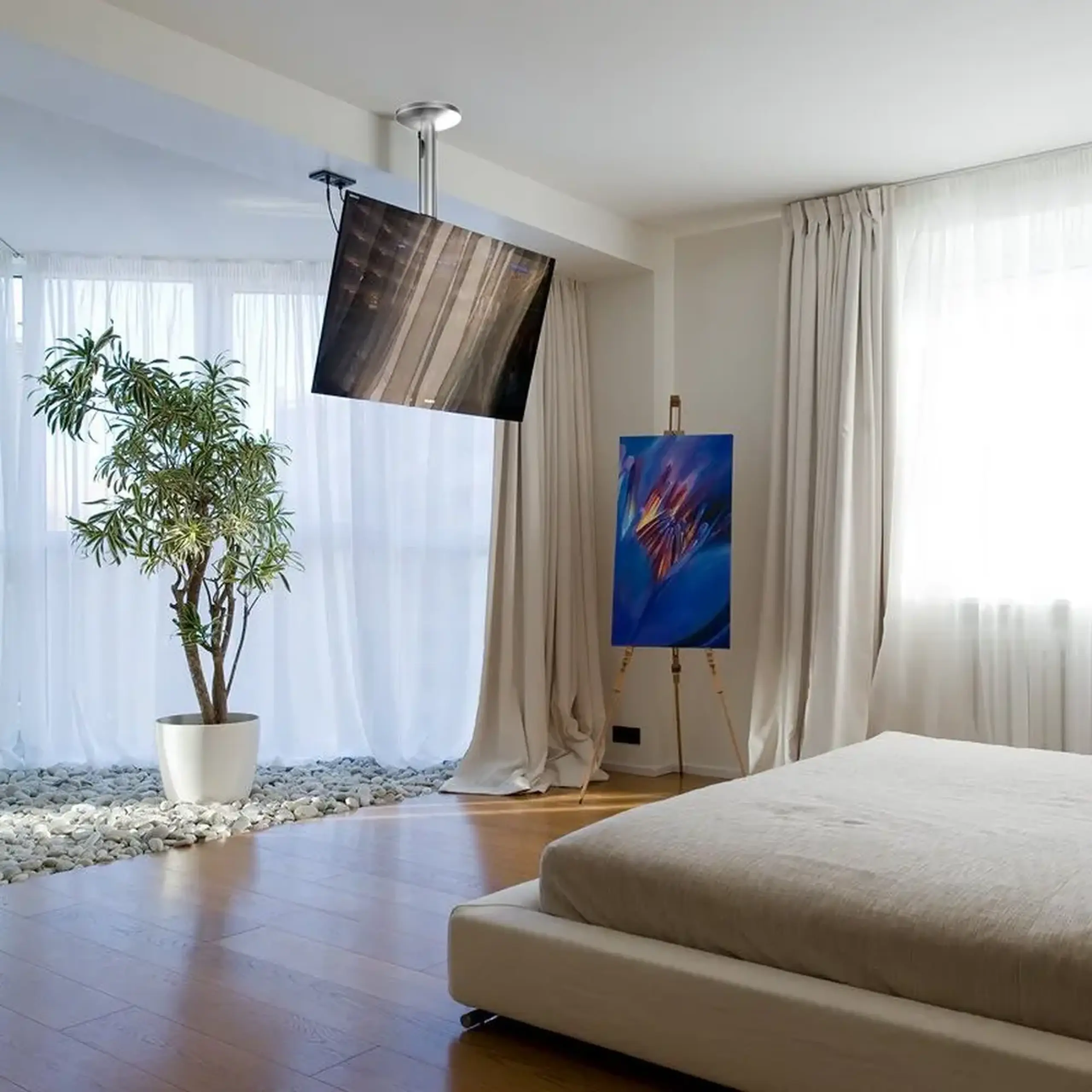 Suport TV tavan Full-motion Reflecta Pallas Extend 85, Argintiu