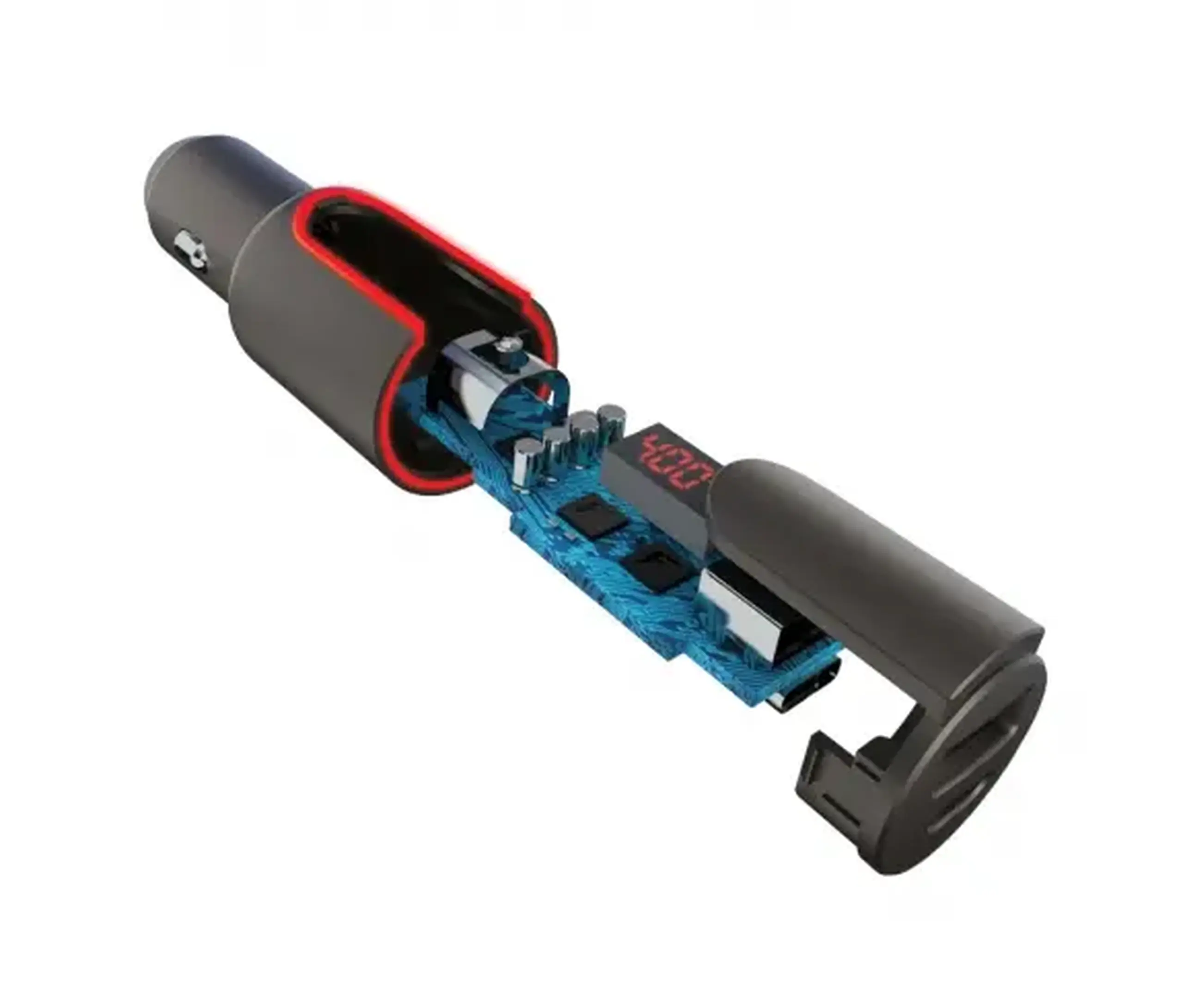 Incărcător auto Forever 2x Type-C QC3.0+PD (30W), 30W, Gri