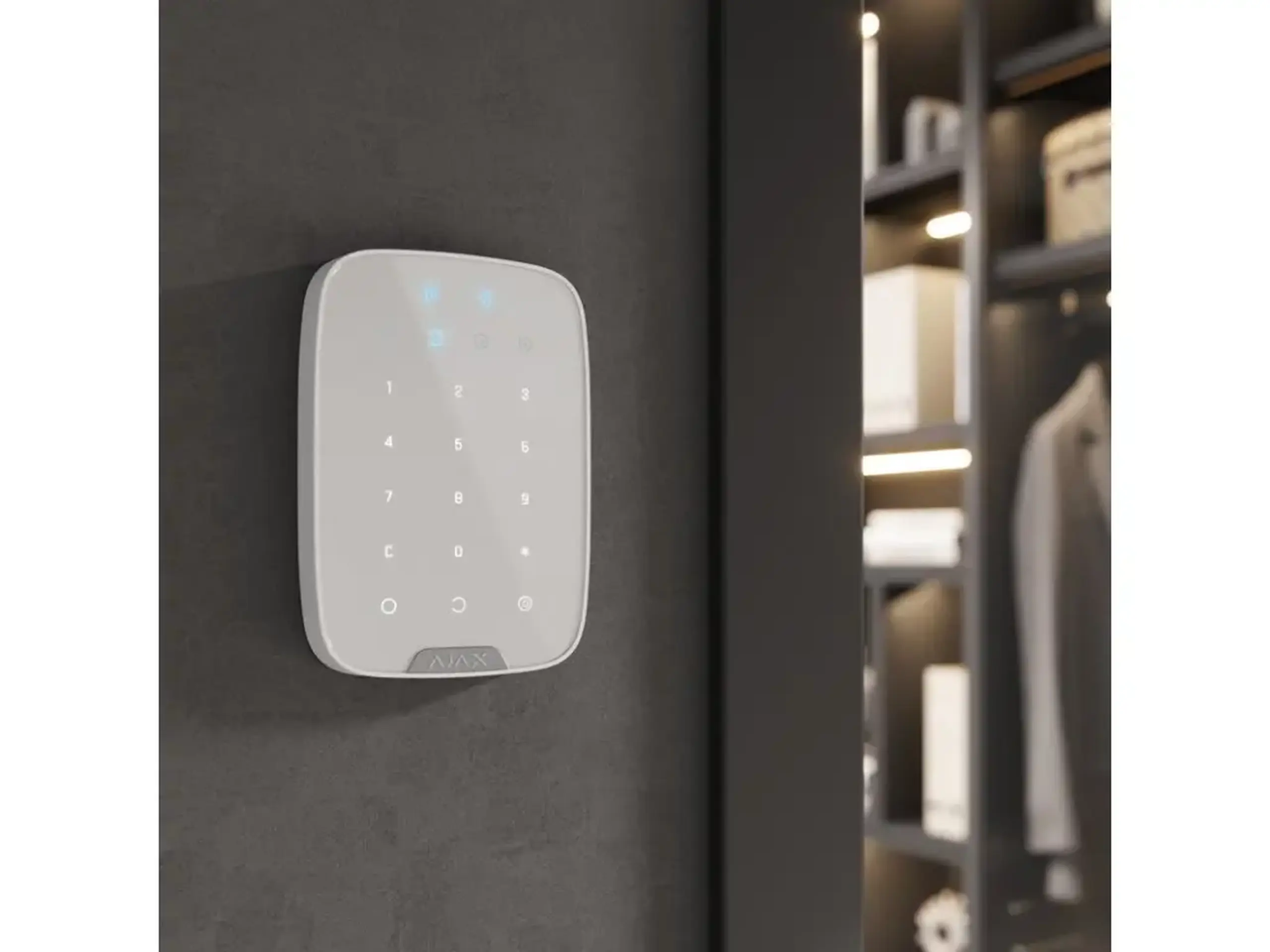 Tastatură tactilă fără fir Ajax KeyPad Plus, Alb