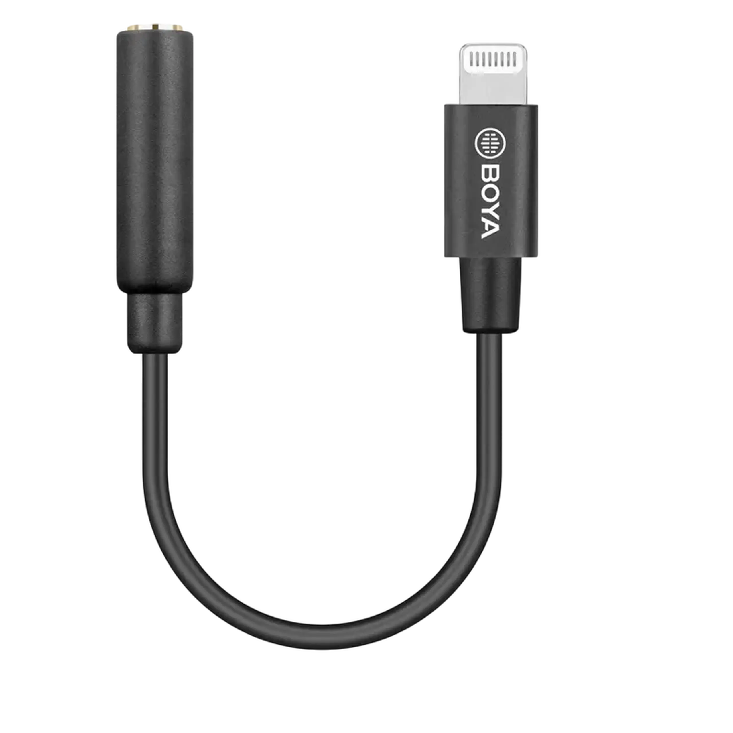 Audio Adaptor Boya BY-K3, Lightning - 3.5 mm, 0,06m, Negru
