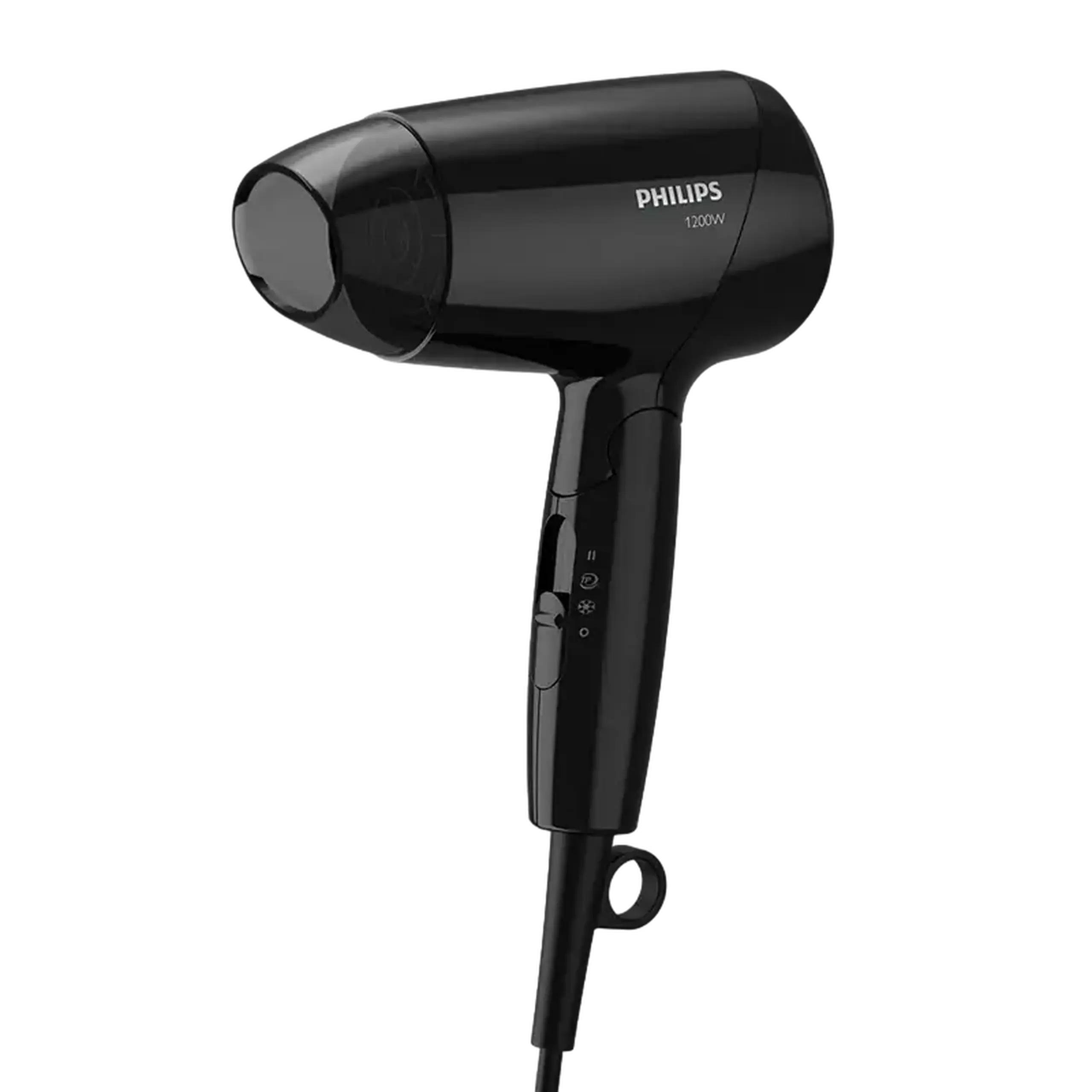 Uscător de păr compact Philips EssentialCare BHC010/10, 1200 W, Negru