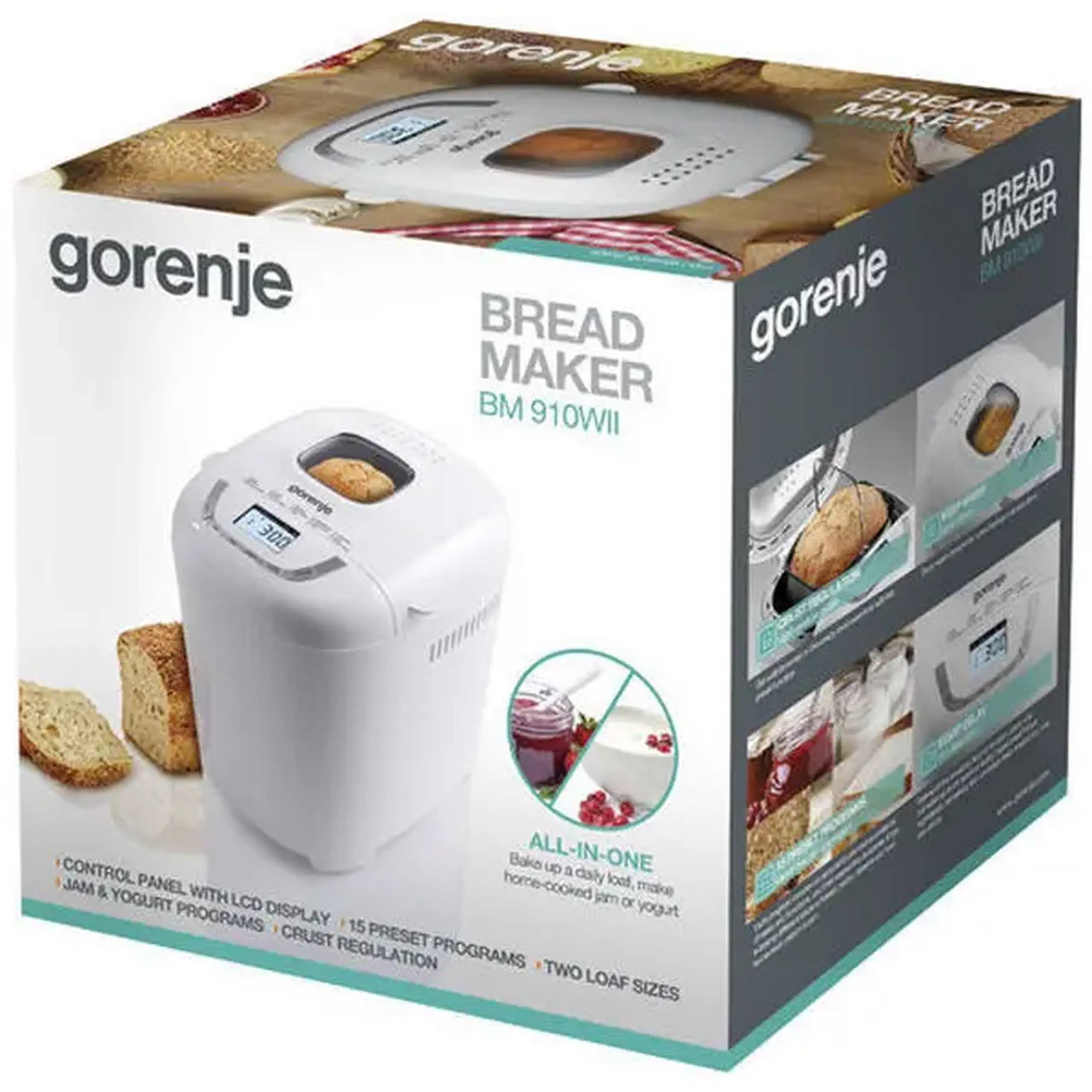 Mașină de pâine Gorenje BM910WII, Alb