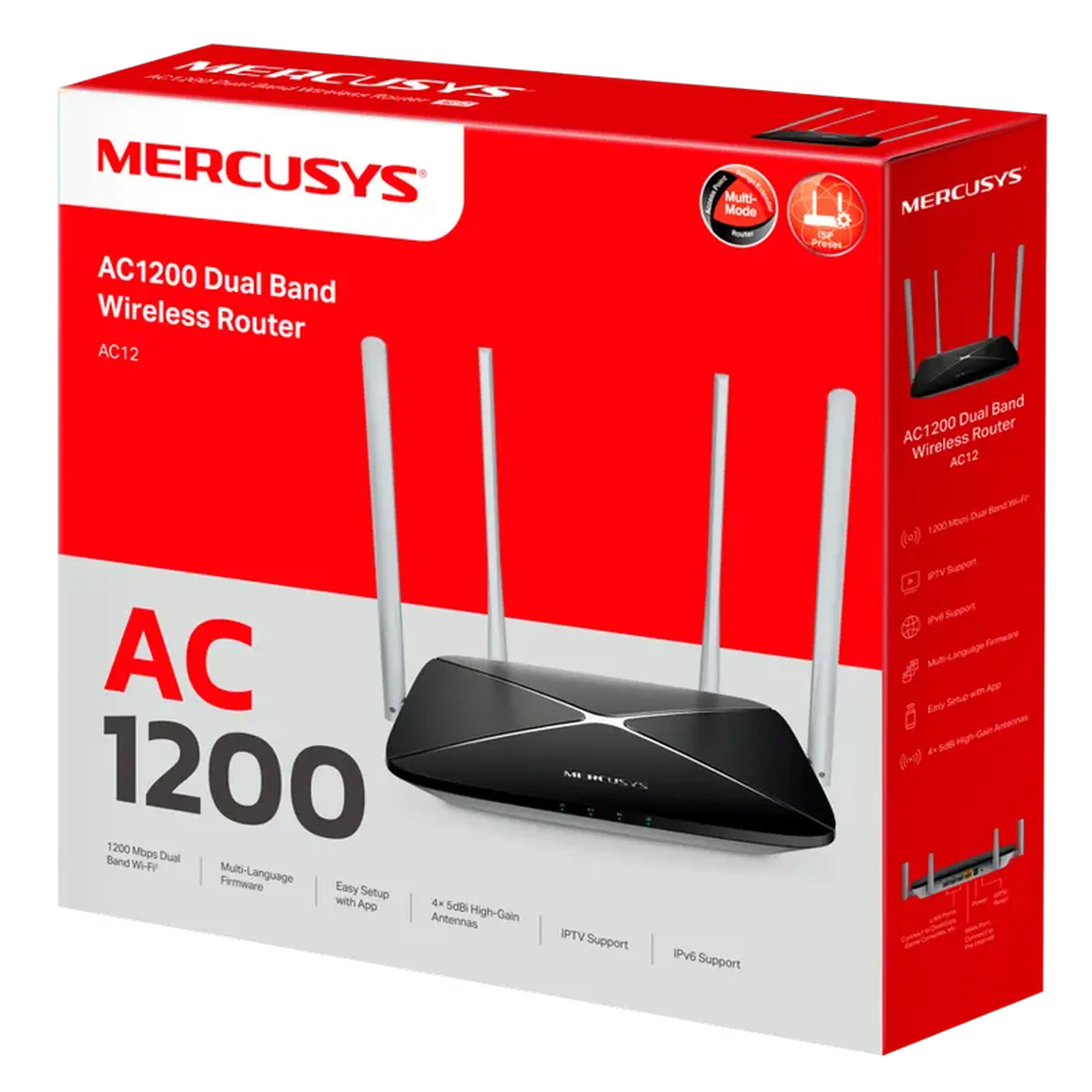 Router fără fir MERCUSYS AC12, Negru
