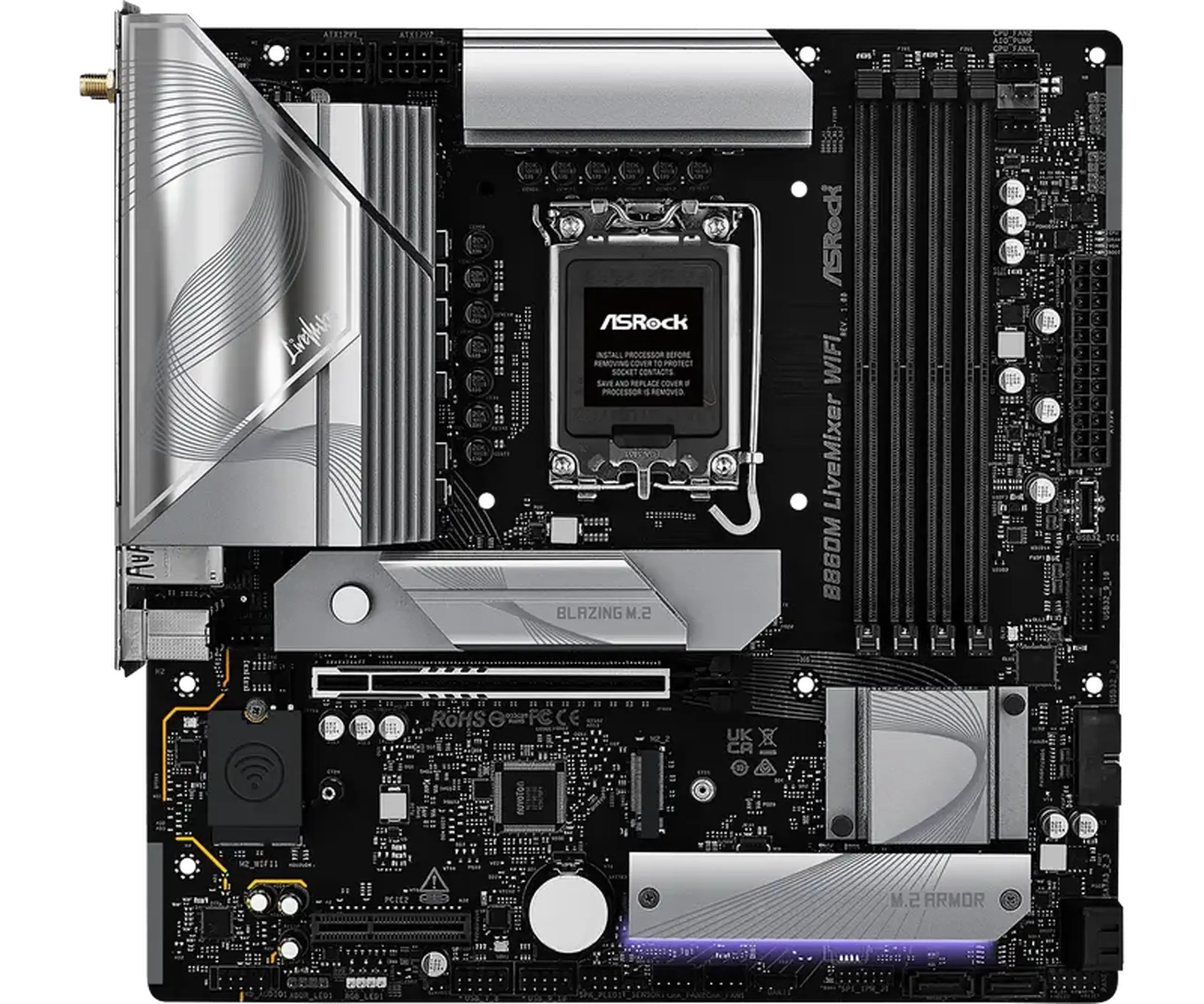 Placă de bază ASRock B860M LiveMixer WiFi, LGA1851, Intel B860, Micro-ATX