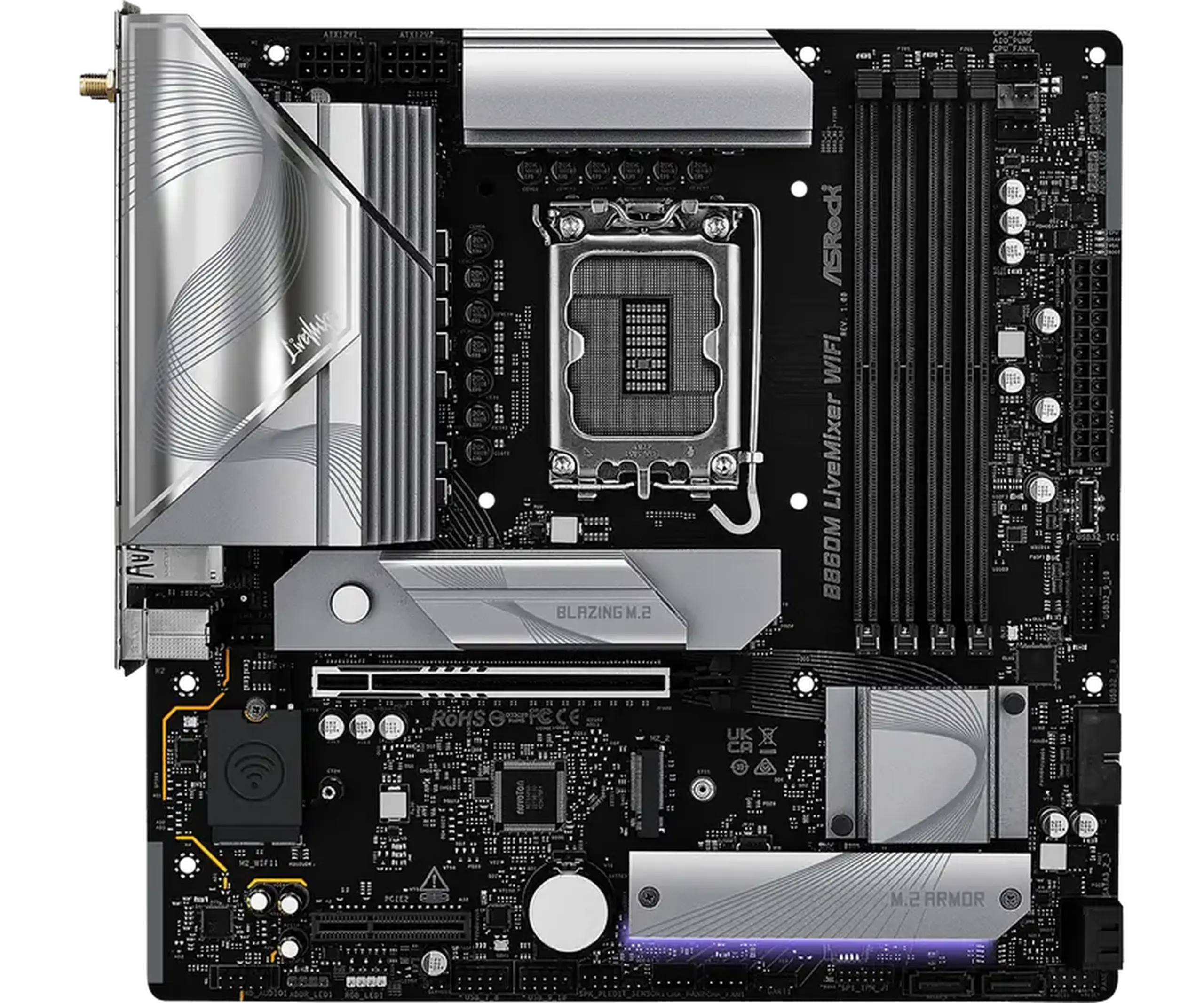 Placă de bază ASRock B860M LiveMixer WiFi, LGA1851, Intel B860, Micro-ATX