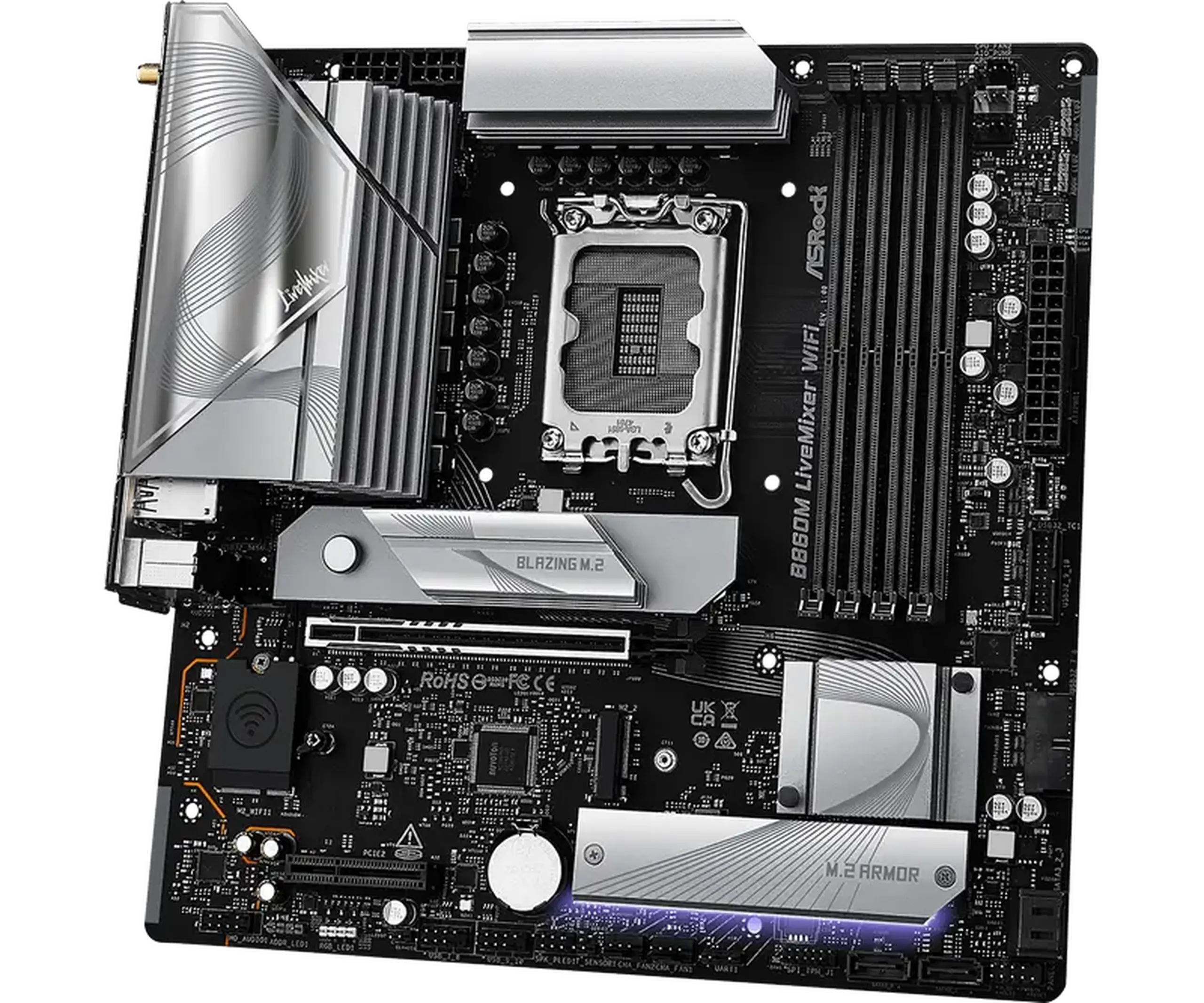 Placă de bază ASRock B860M LiveMixer WiFi, LGA1851, Intel B860, Micro-ATX