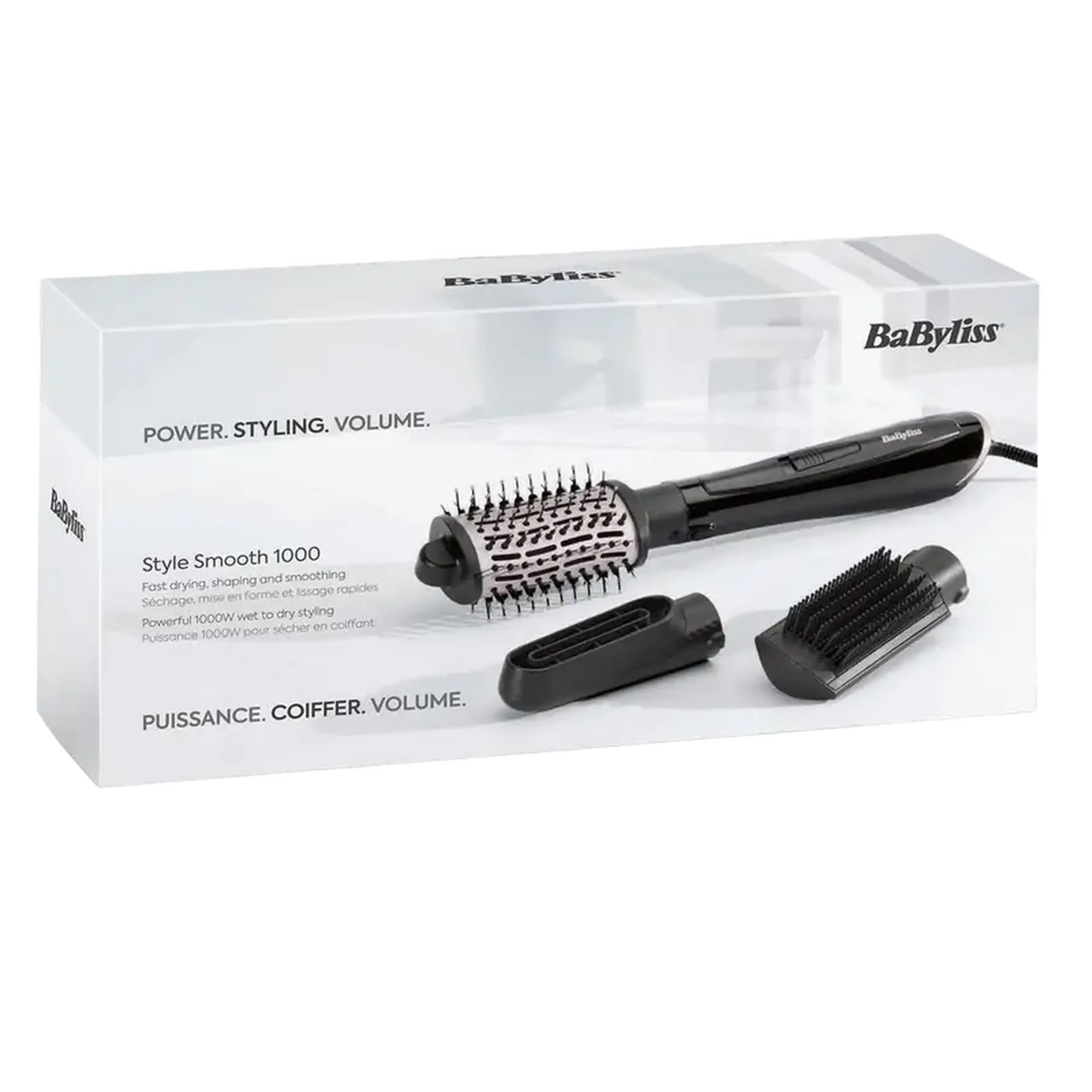 Uscător de păr-perie BaByliss AS128E, 1000W, Negru