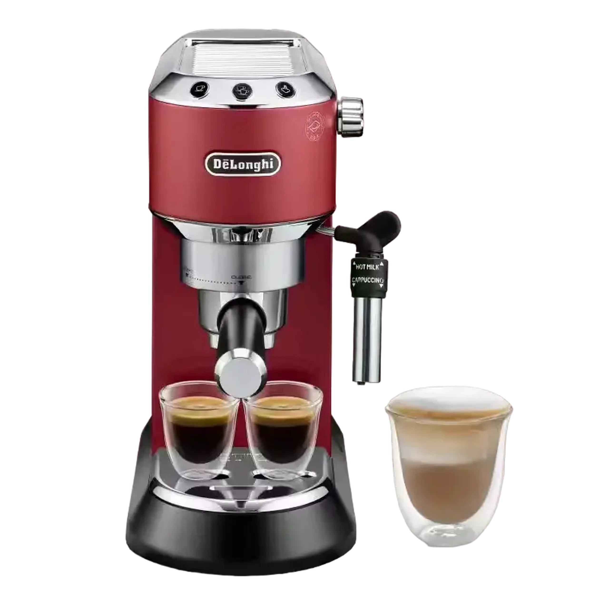 Cafetiera manuala DeLonghi Dedica Pump Espresso, 1300W, Roșu