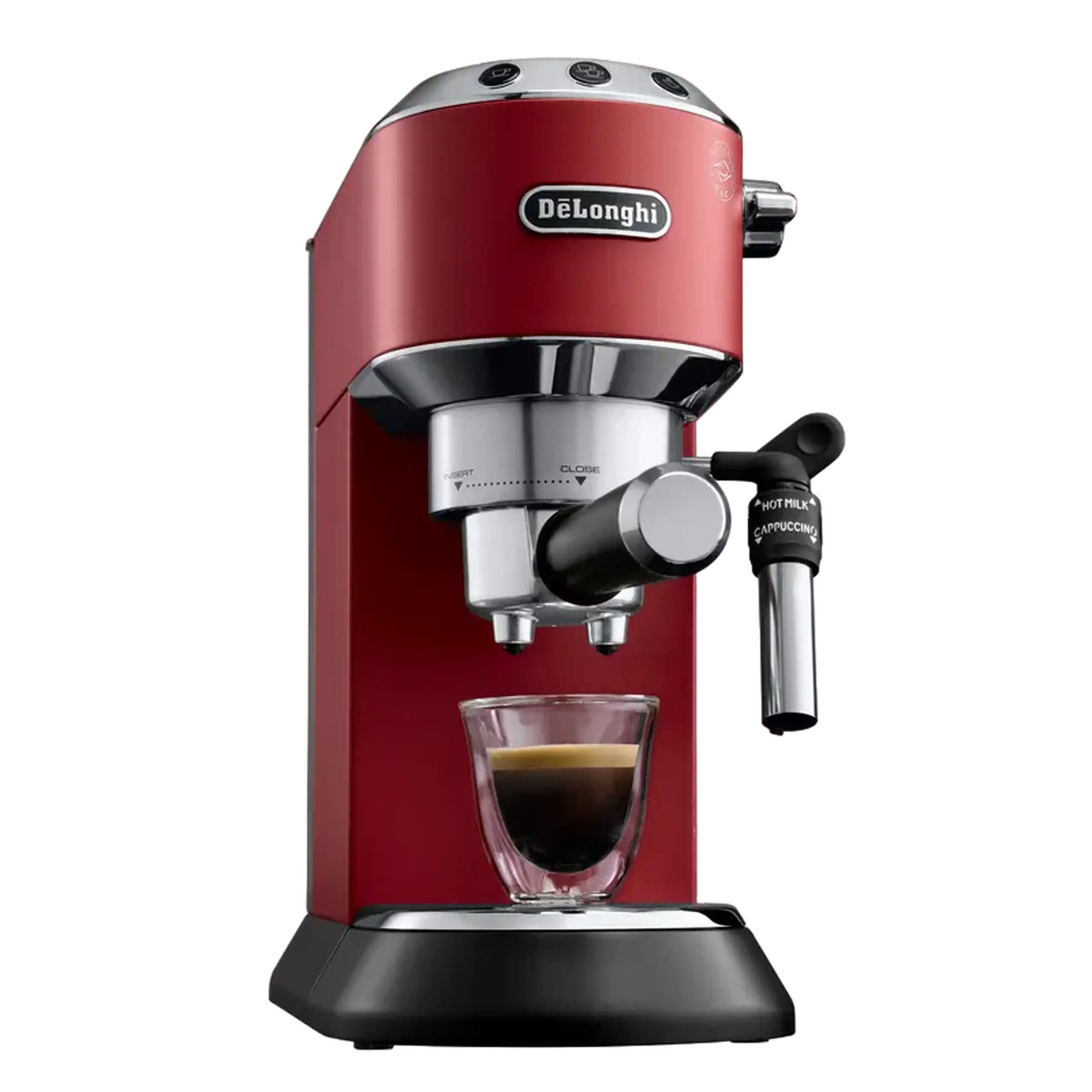 Cafetiera manuala DeLonghi Dedica Pump Espresso, 1300W, Roșu