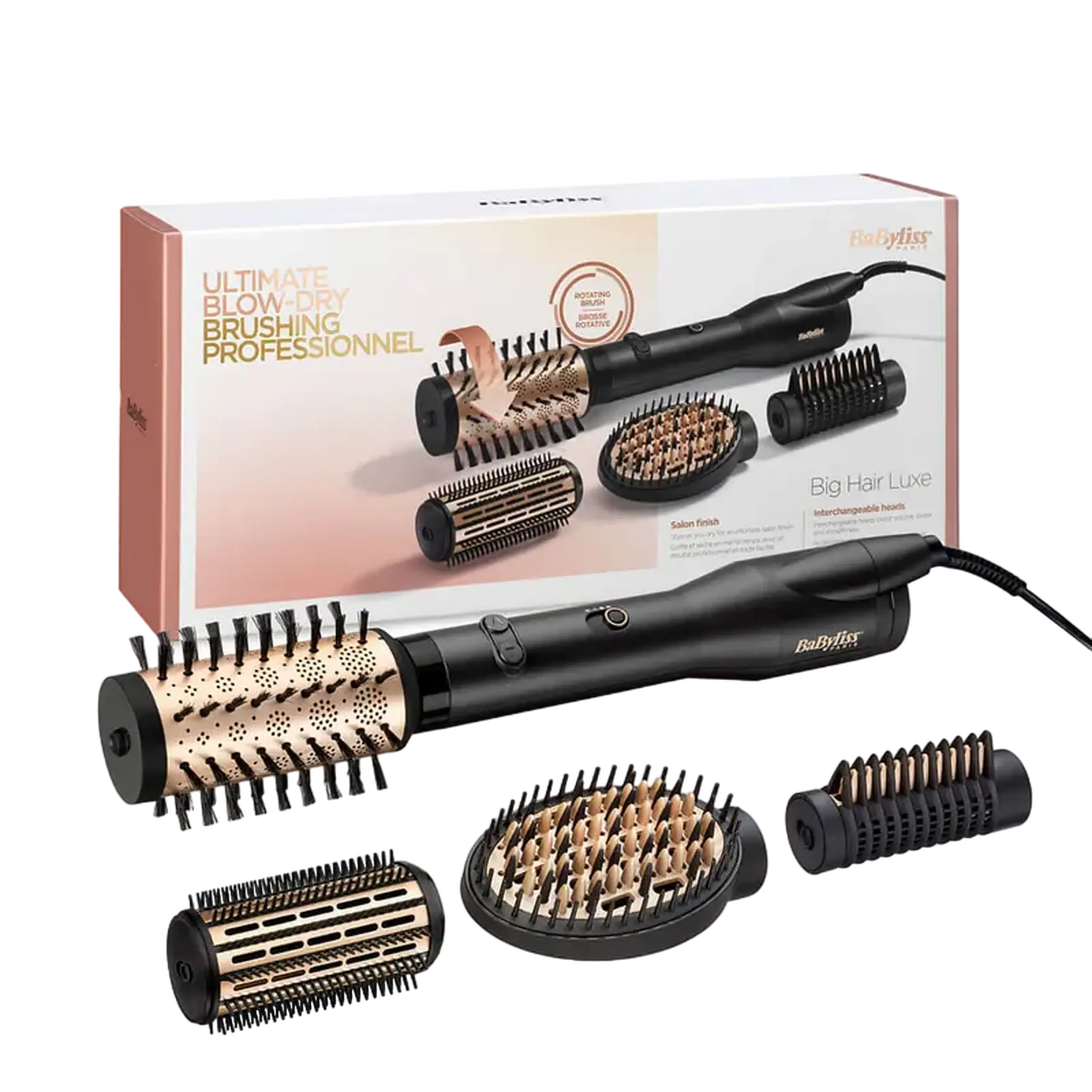 Uscător de păr-perie BaByliss Big Hair Luxe AS970E, 650 W, Negru