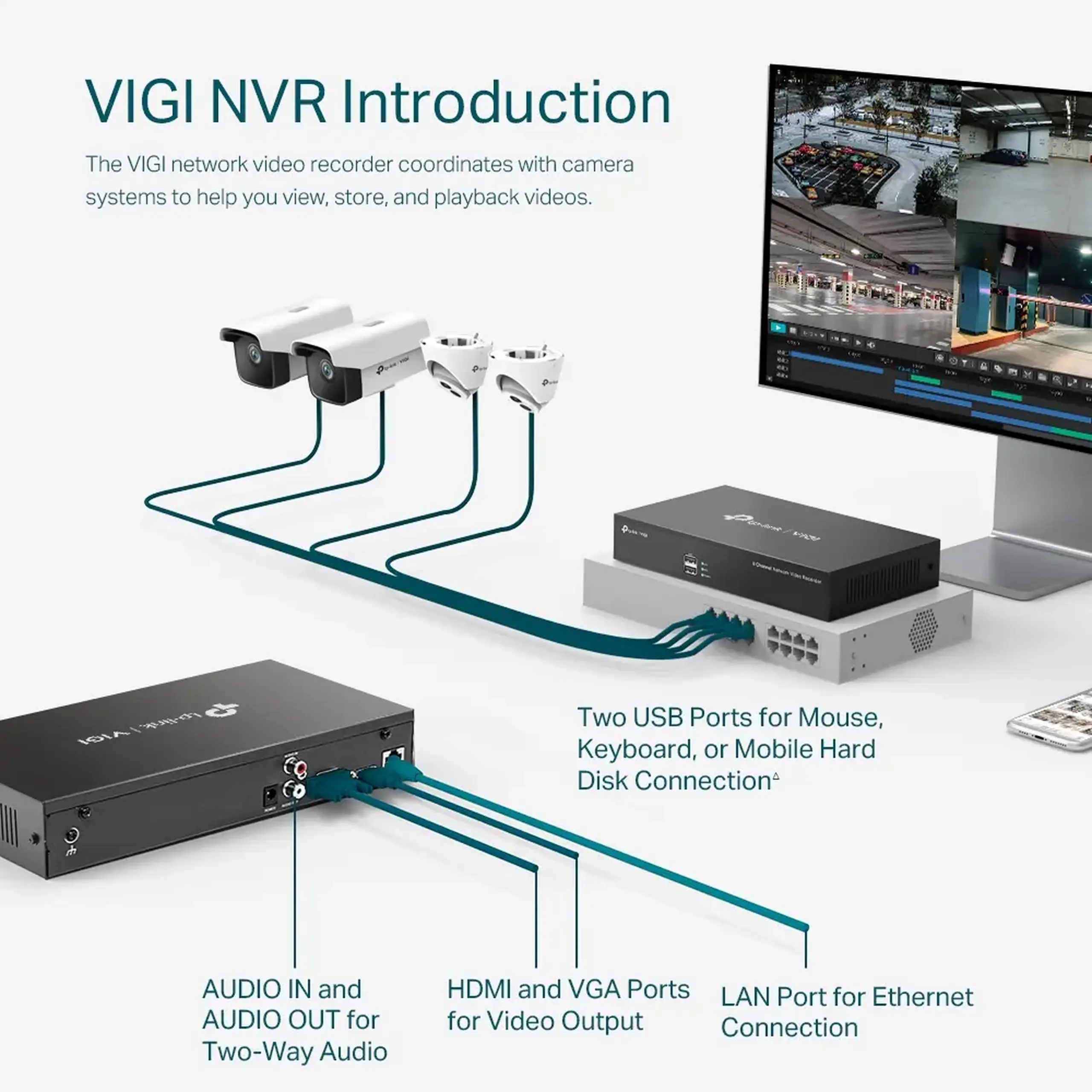Înregistrator video TP-LINK VIGI NVR1008H, Negru