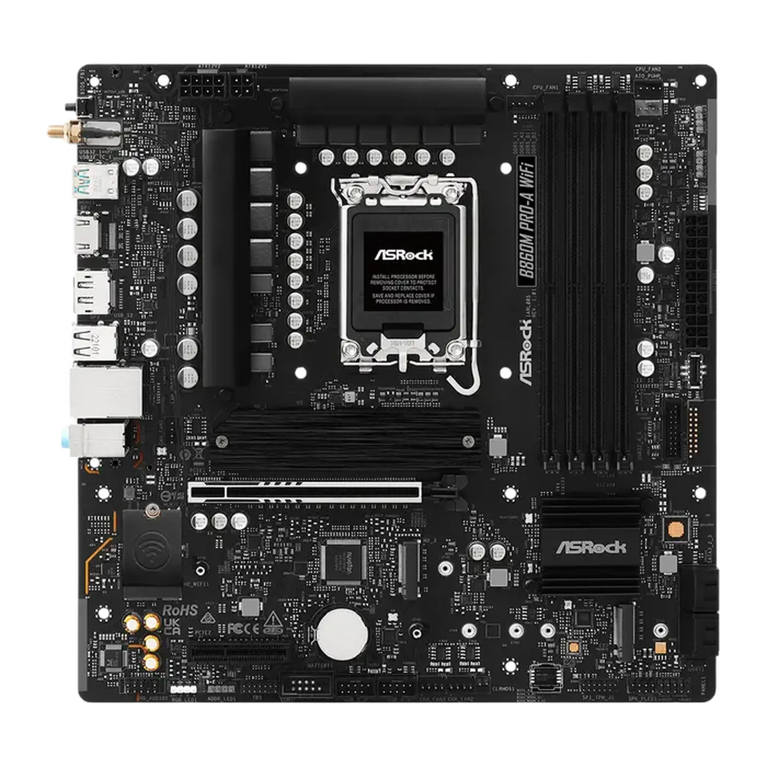 Placă de bază ASRock B860M PRO-A WIFI, LGA1851, Intel B860, Micro-ATX