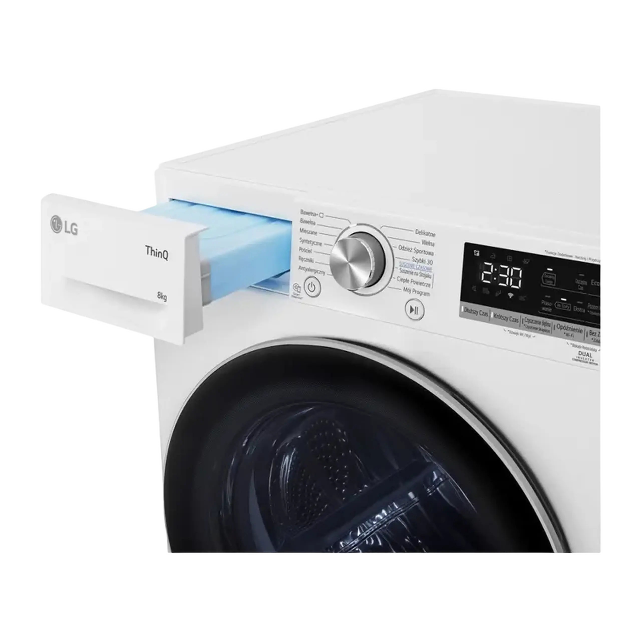 Uscător de rufe LG RH80V9AV3N, 8kg, Alb