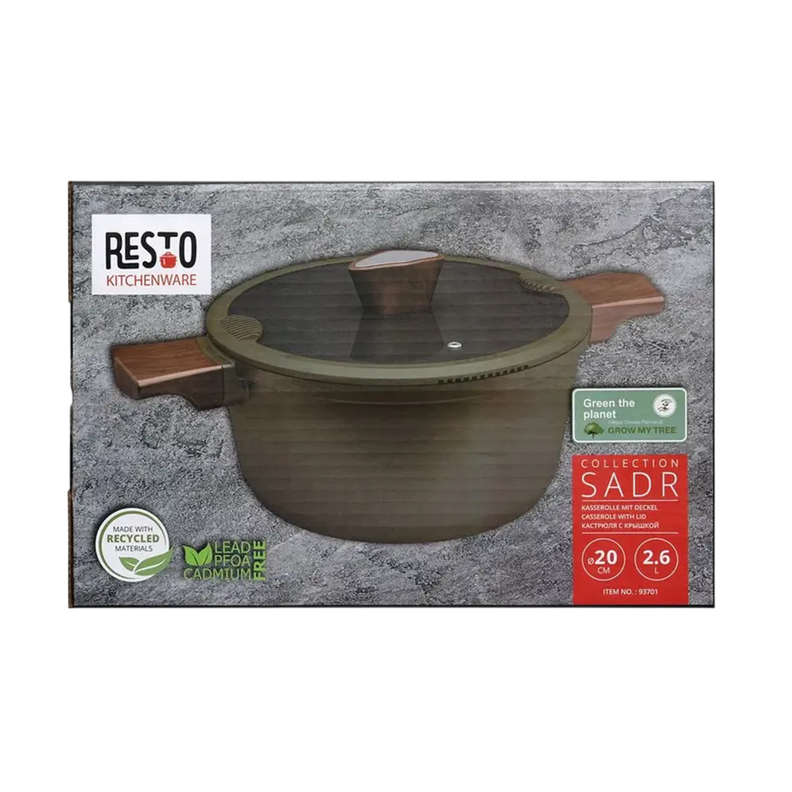 Cratiță RESTO 93701, 2,6L, 20cm, Verde