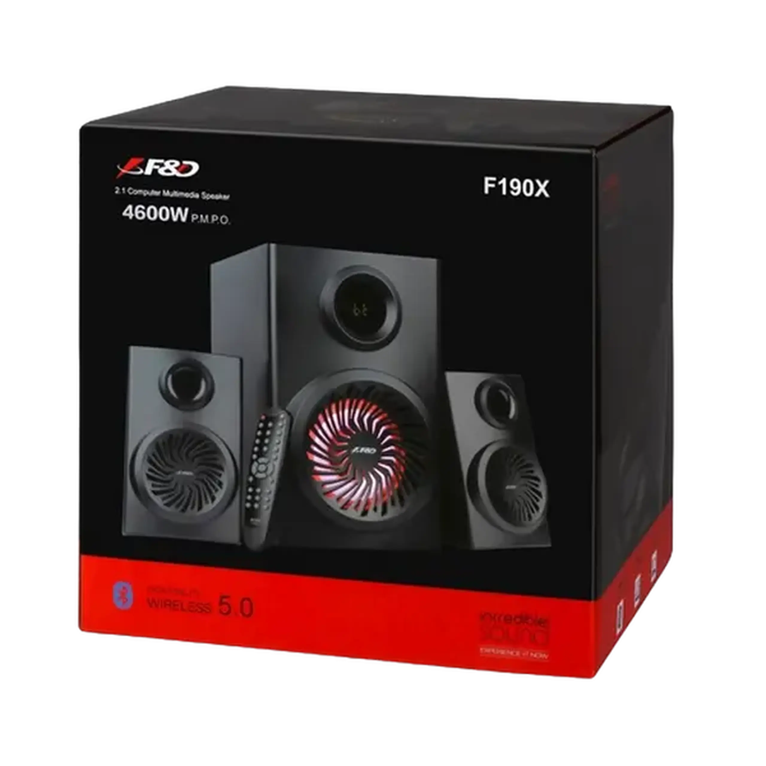 Sistem audio 2.1 CH F&D F190X, Negru