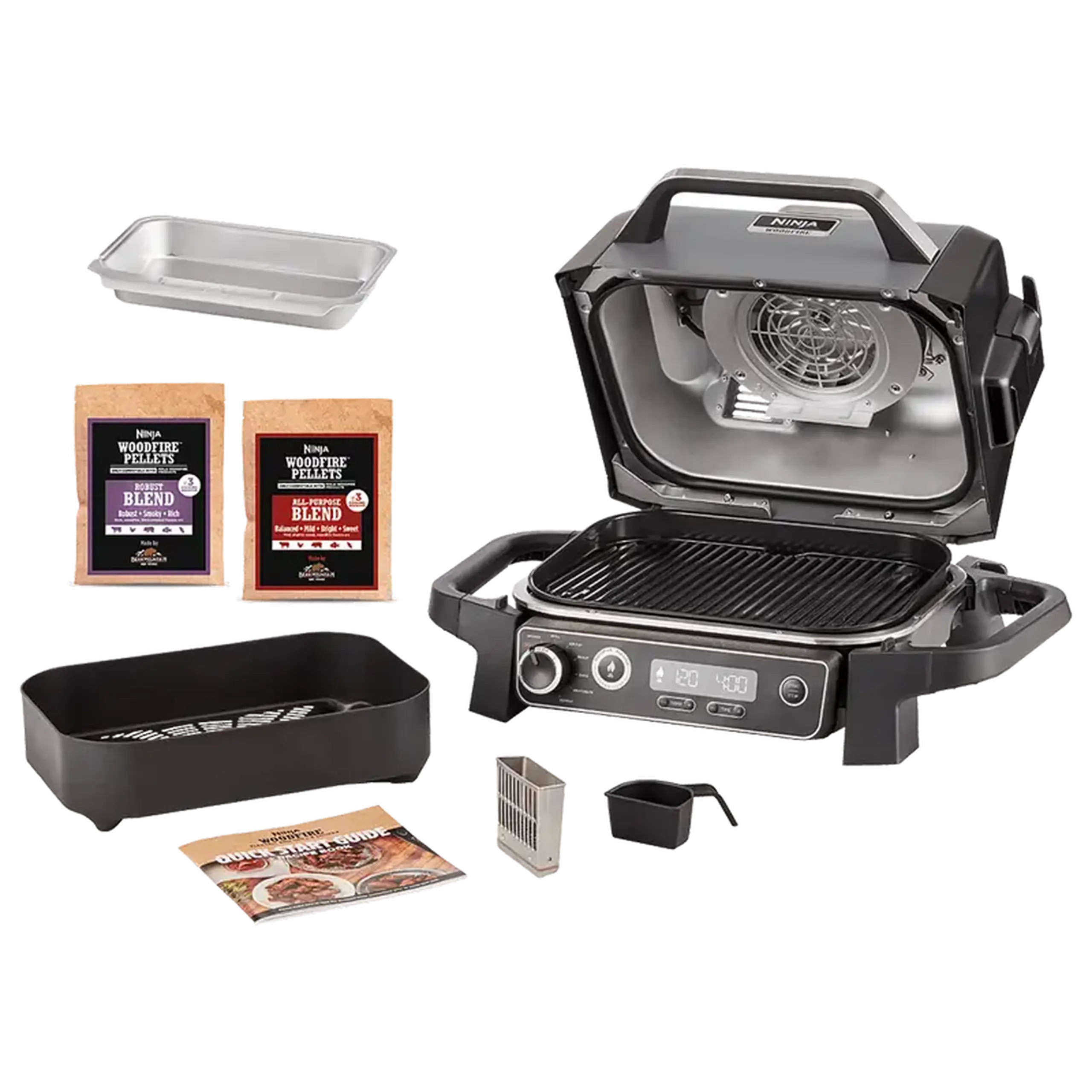 Grătar electric Ninja Woodfire OG701EU, 2400W, Gri