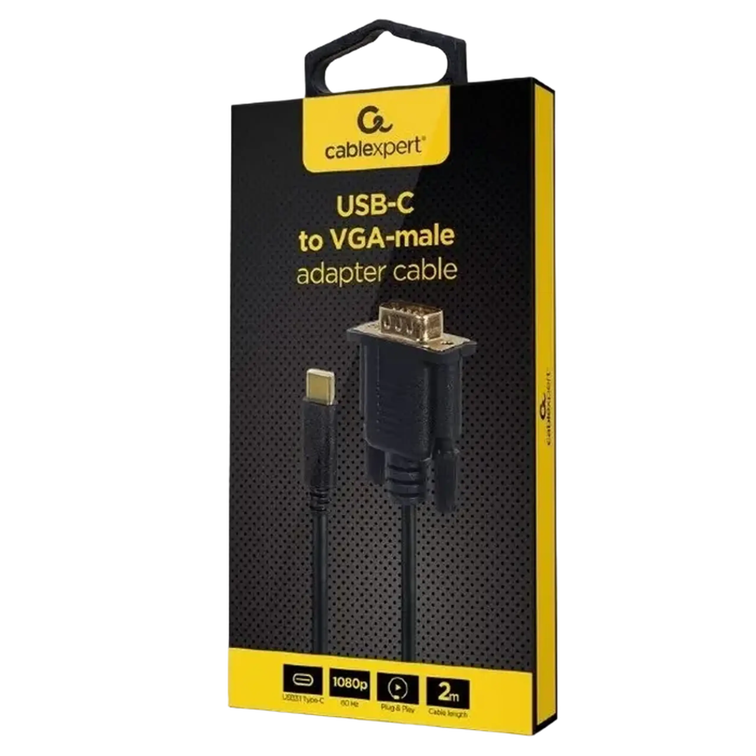 Cablu Video Cablexpert A-CM-VGAM-01, USB Type-C (M) - VGA (M), 0.15 m, Negru