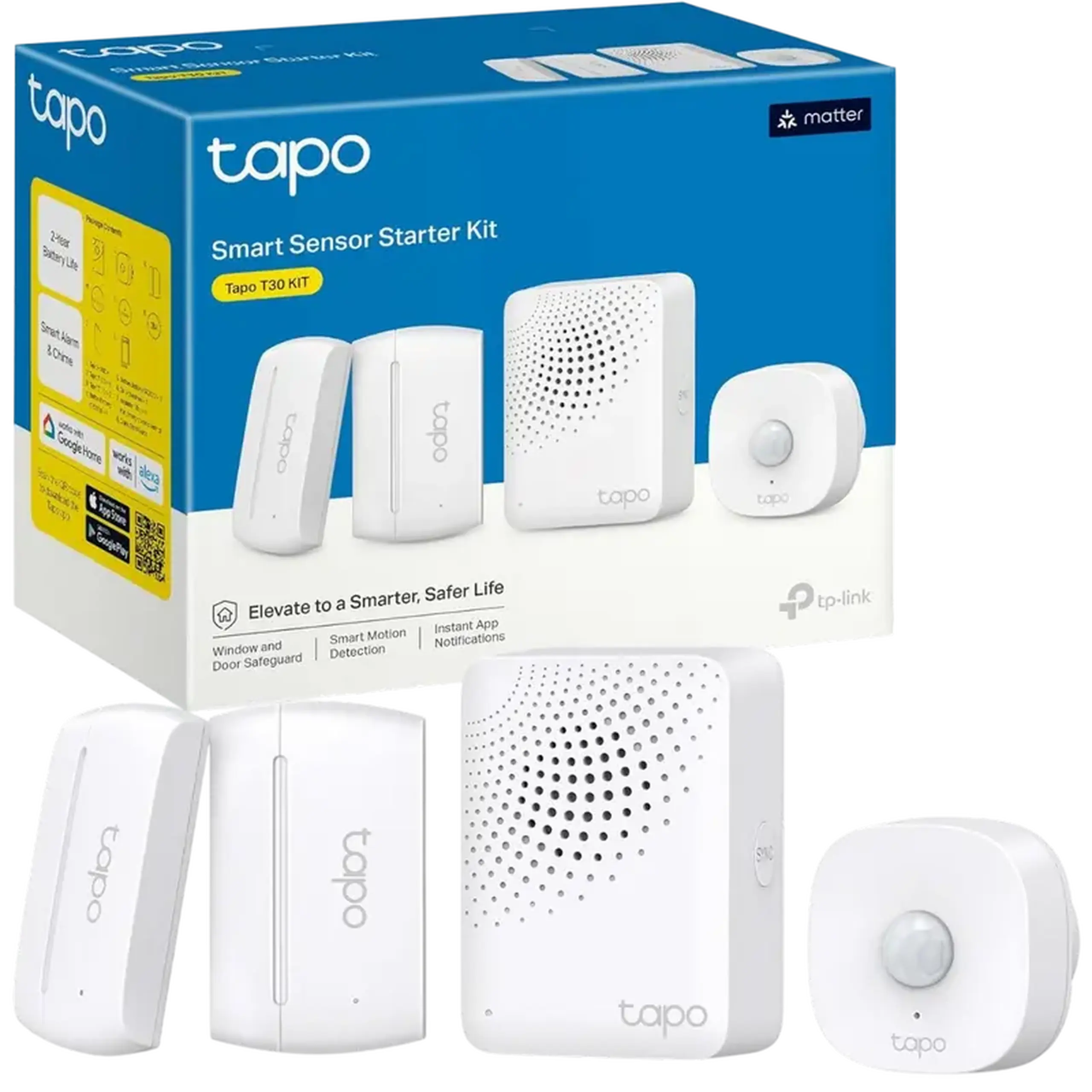 Senzor de mișcare inteligent TP-LINK Tapo T30 KIT, Alb