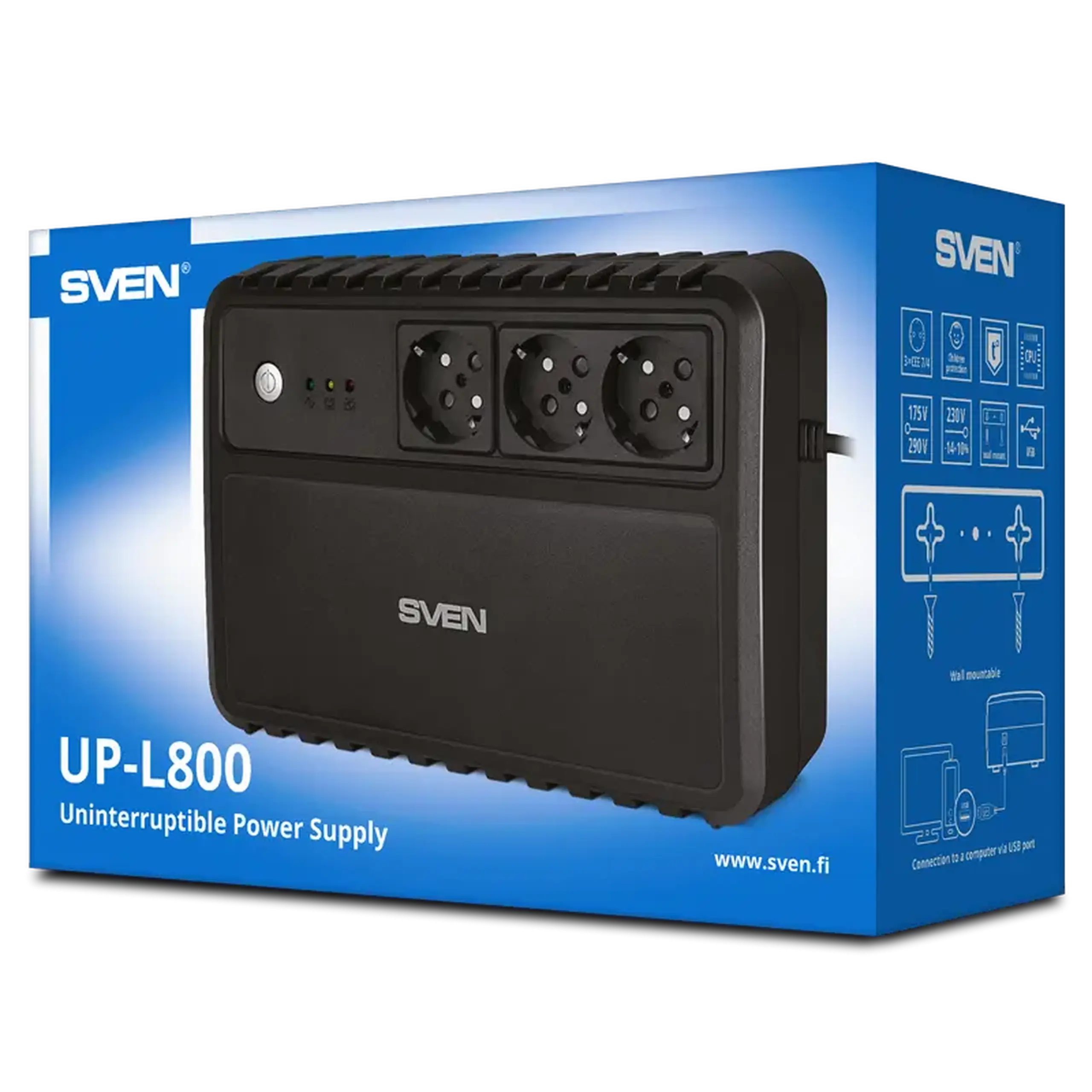 Sursă de alimentare neîntreruptibilă SVEN UP-L800,, 800VA
