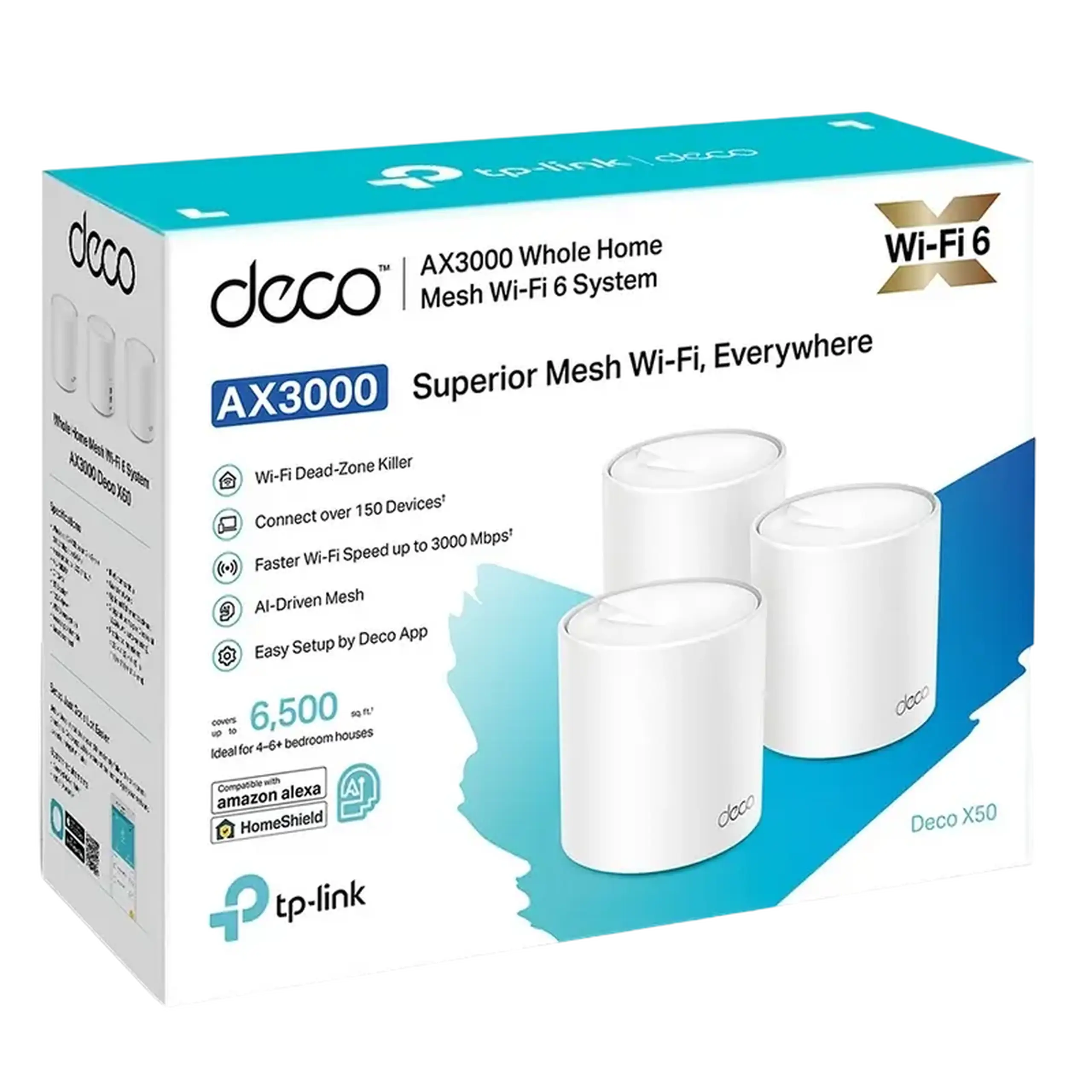 Sistem Wi-Fi Mesh TP-LINK Deco X50 (3-pack), Alb
